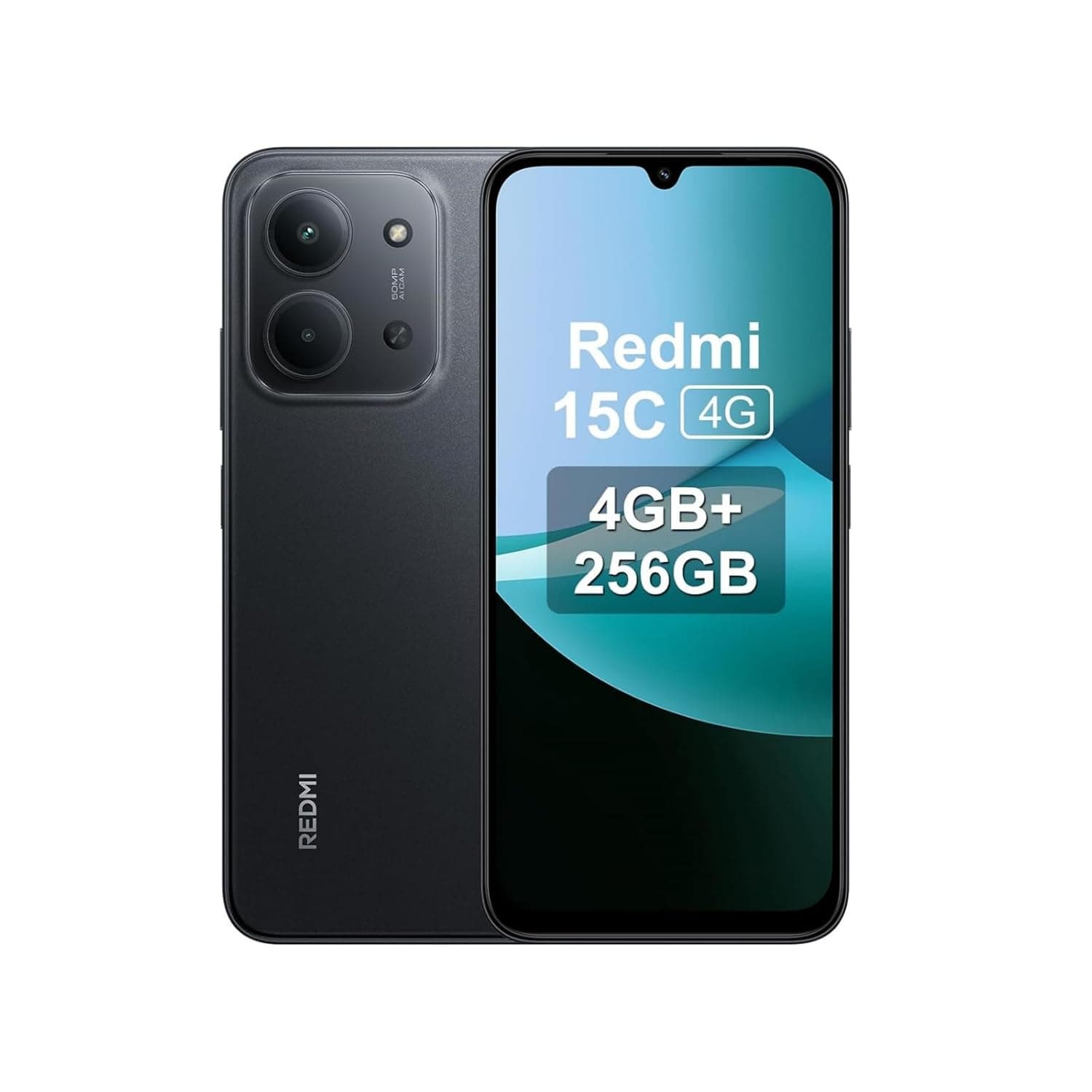 Xiaomi Redmi 15C Dual-SIM 256GB ROM + 4GB RAM (GSM Only | No CDMA) Factory Unlocked 4G/LTE Smartphone (Midnight Gray) - International Version