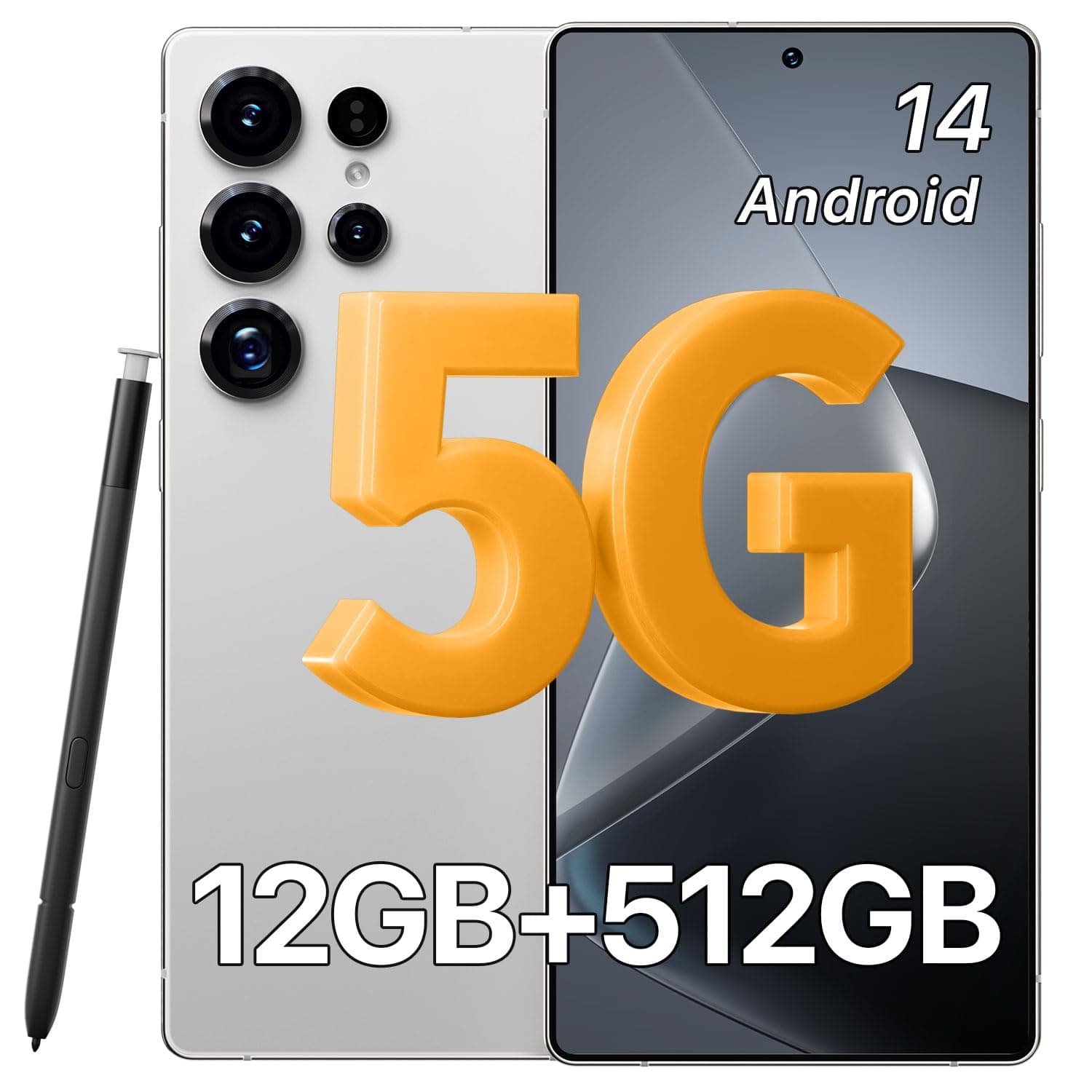 I25 Ultra Cell Phone, 6.9" HD Screen Unlocked Smartphone, 12 + 512GB Storage, 5000mAh Battery