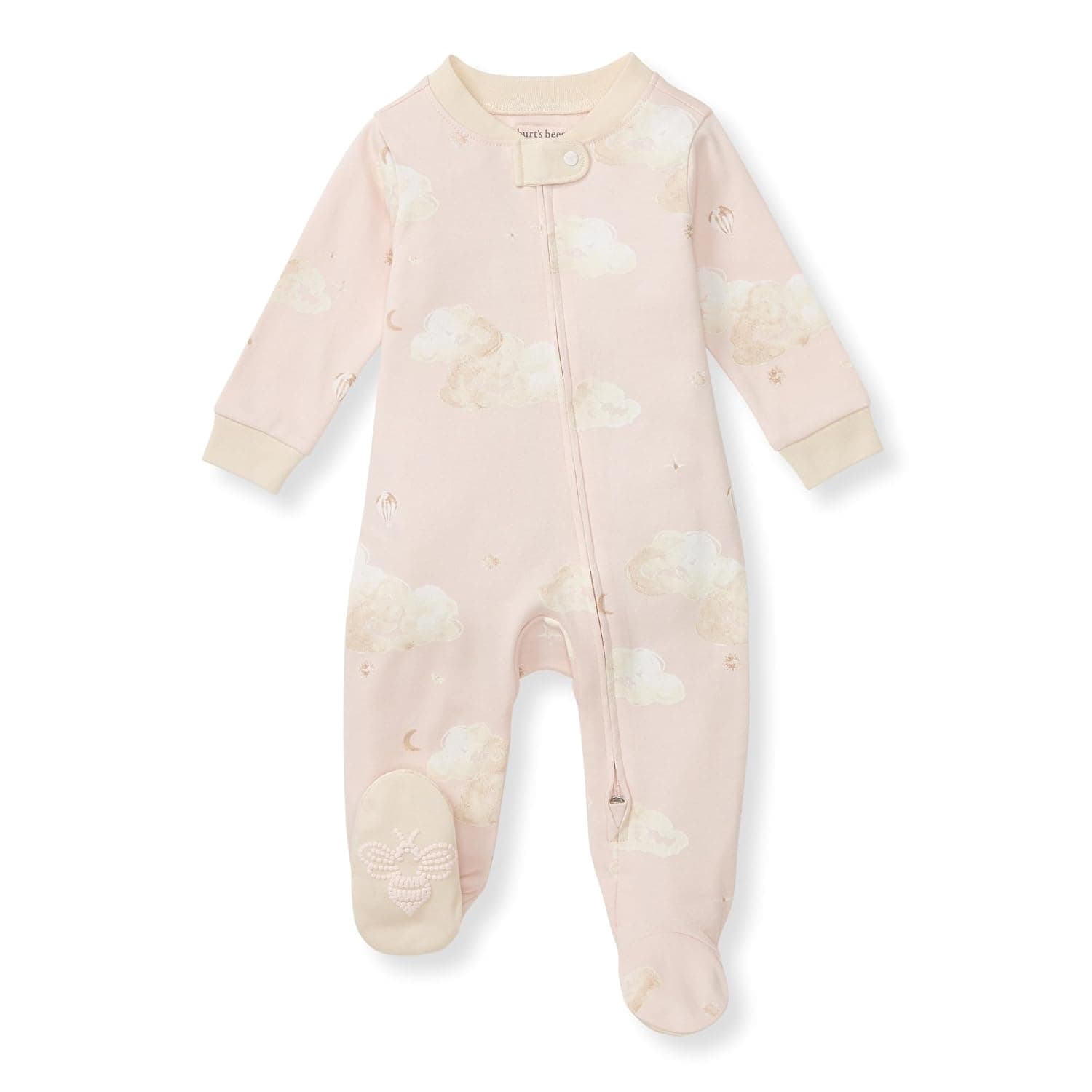 Burt's Bees Baby baby-girls Pajamas Sleep and Play, Soft 100% Organic Cotton One-piece Pj With Non-slip Bee Grip Footies, Newborn Essentials Baby and Toddler Sleepers (pack of 1)