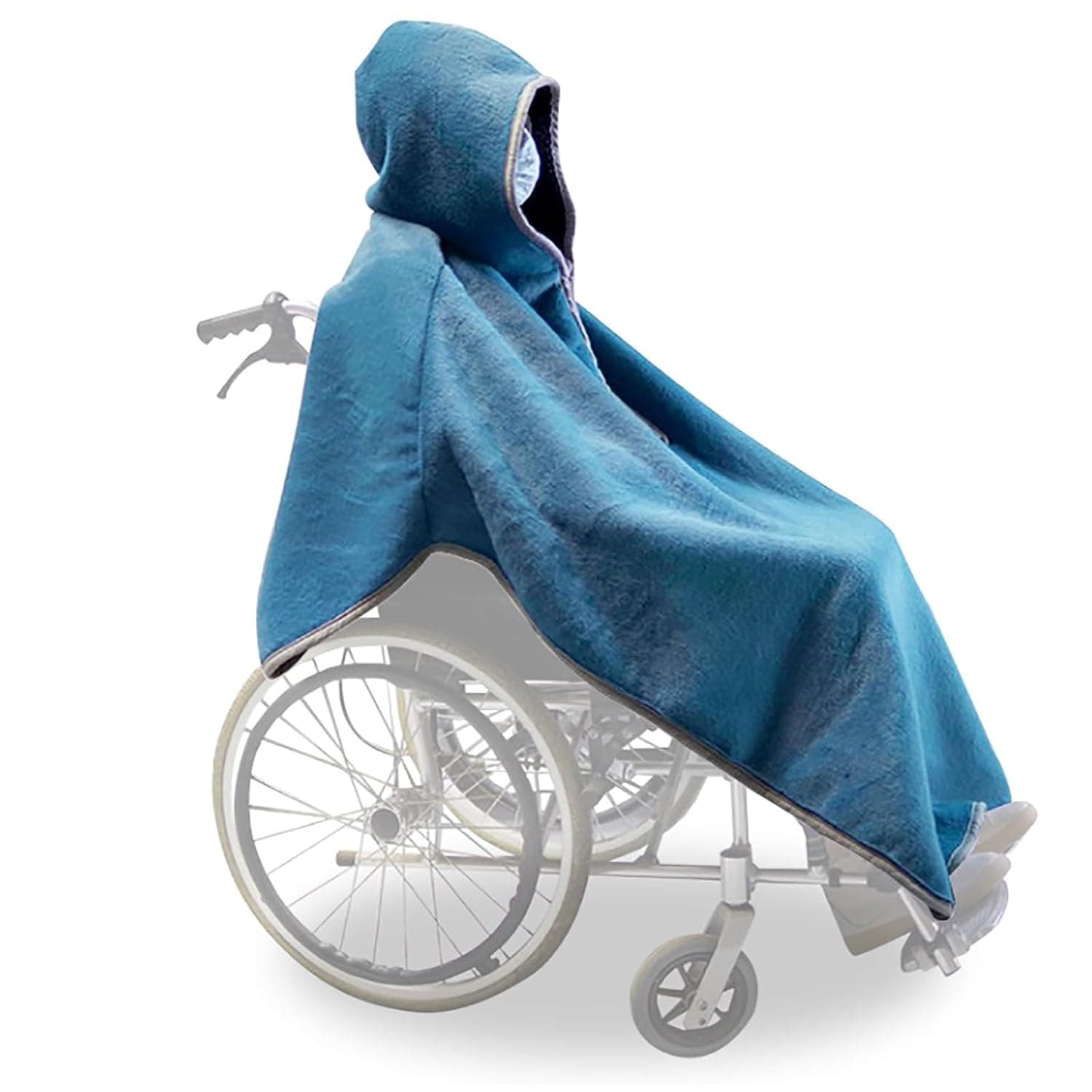 Wheelchair Warmer Cover Blanket, Wheelchair Hooded Poncho Wheelchair Blanket Winter Travel Blanket Hooded Blanket for the Elderly (Color : A)
