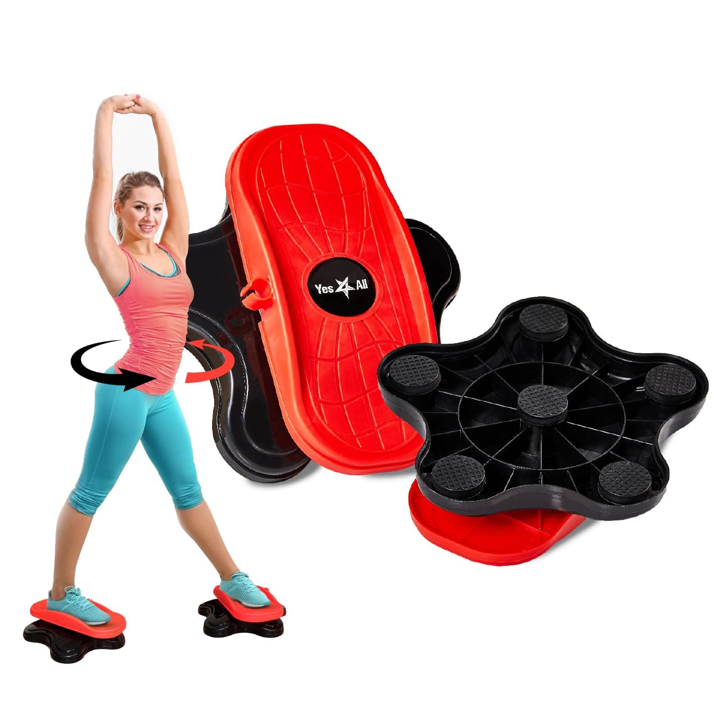Yes4All Ab Twister Board, New Generation of Waist Twisting Disc, Twist Board, Twisting Stepper for Aerobic Exercise, Full Body Toning Workout, Noise-Free, 2pcs in a Box