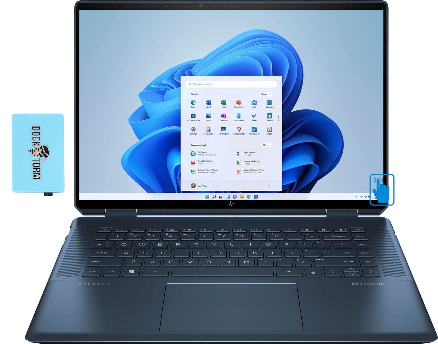 HP Spectre x360-16 2-in-1 IPS Laptop (Intel i7-11390H 4-Core, 16GB RAM, 512GB SSD + 32GB eMMC, Intel Iris Xe, 16.0" 60Hz Touch 3072x1920, Active Pen, Fingerprint, Win 11 Home) with Hub