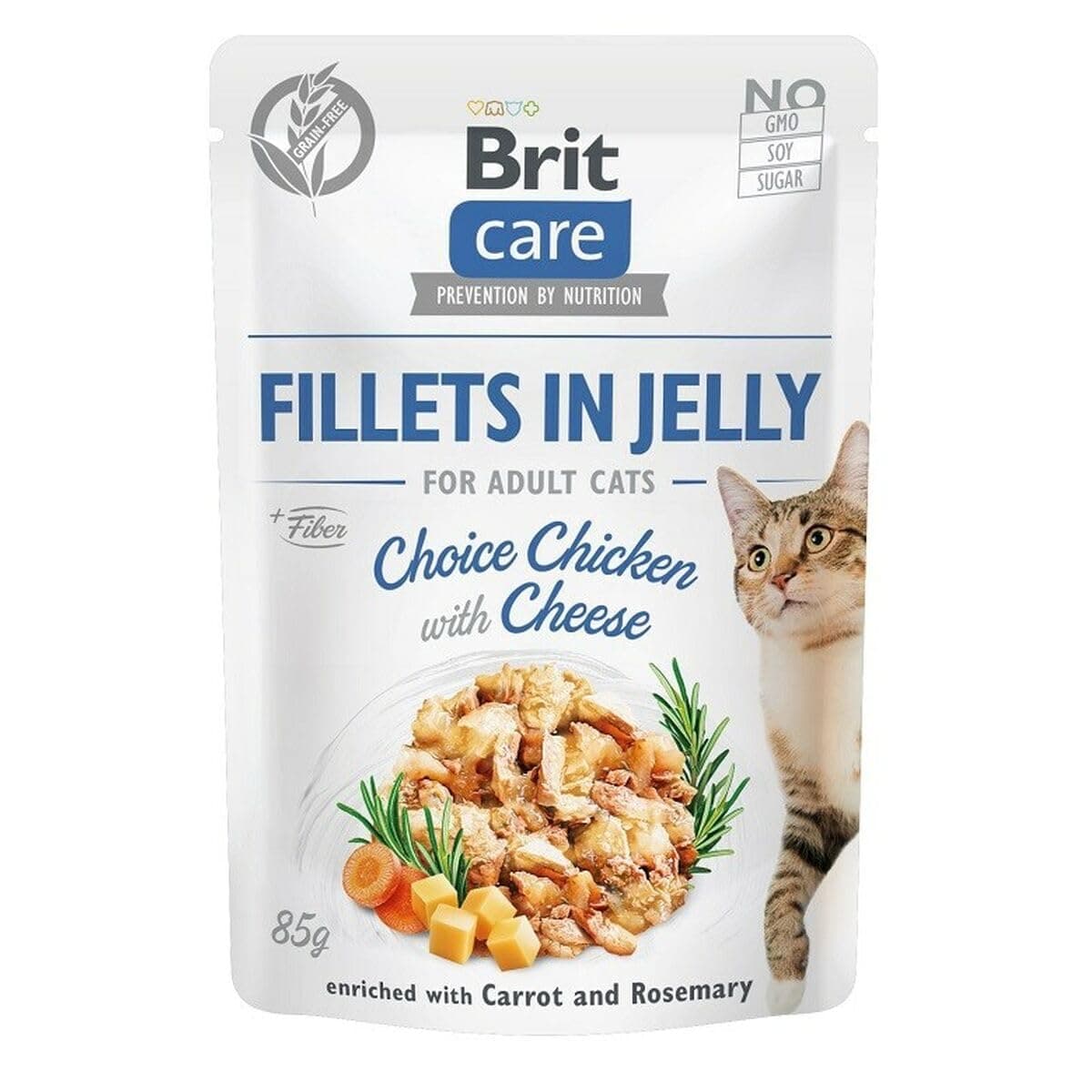 Brit Care Cat Fillets in Jelly Choice Chicken with Cheese 85g