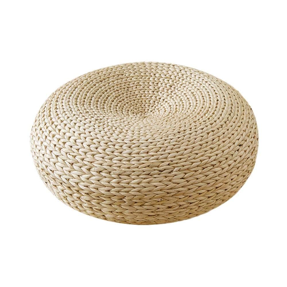 Handmade Straw Flat Seat Cushion, Hand Woven Tatami Floor Cushion Corn Maize Husk, Floor Pillow Sitting Cushion, for Living Room, Bedroom