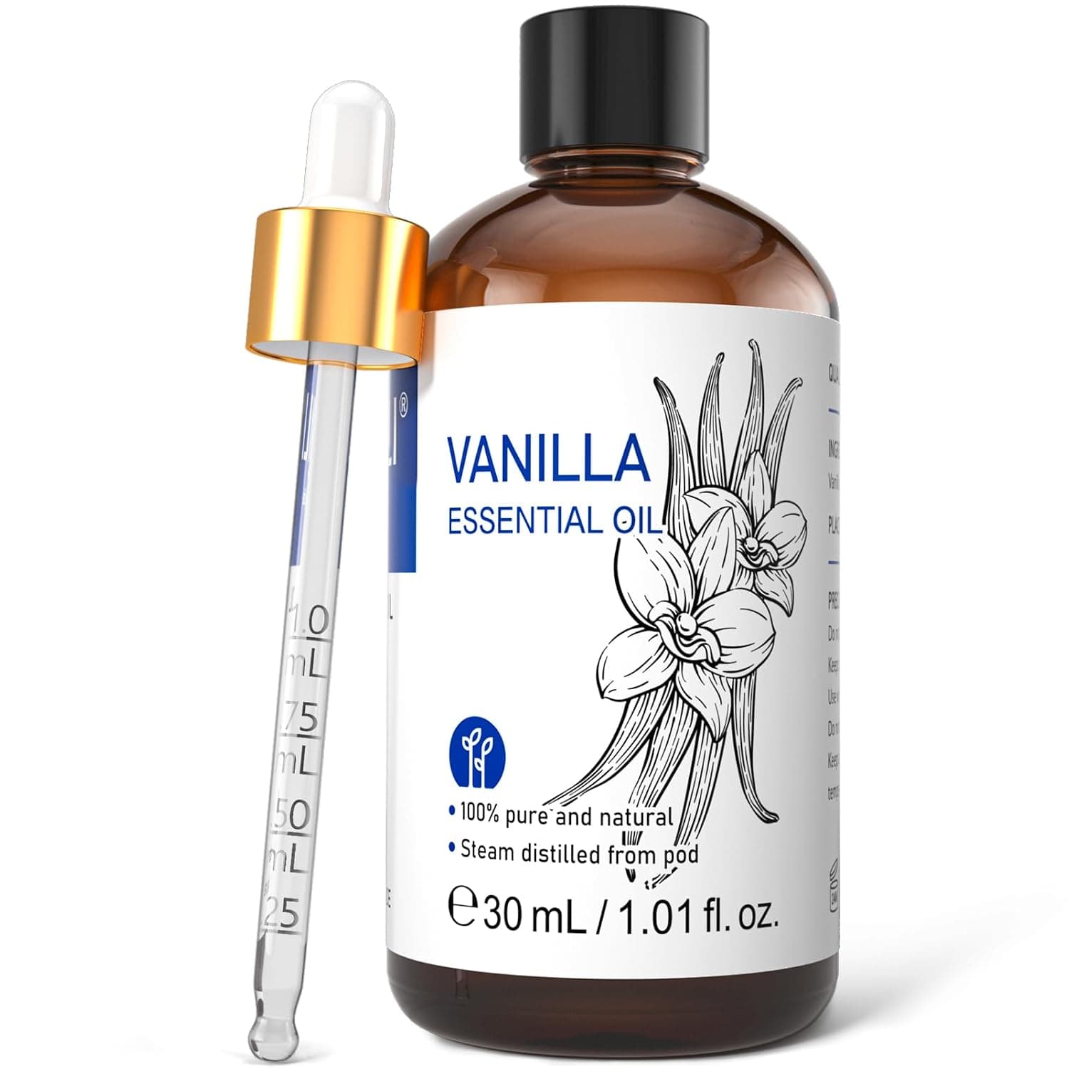 HIQILI Vanilla Essential Oil for Diffuser, Skin, Humidifier, Perfume, Candle Making 30ml (1 fl oz)