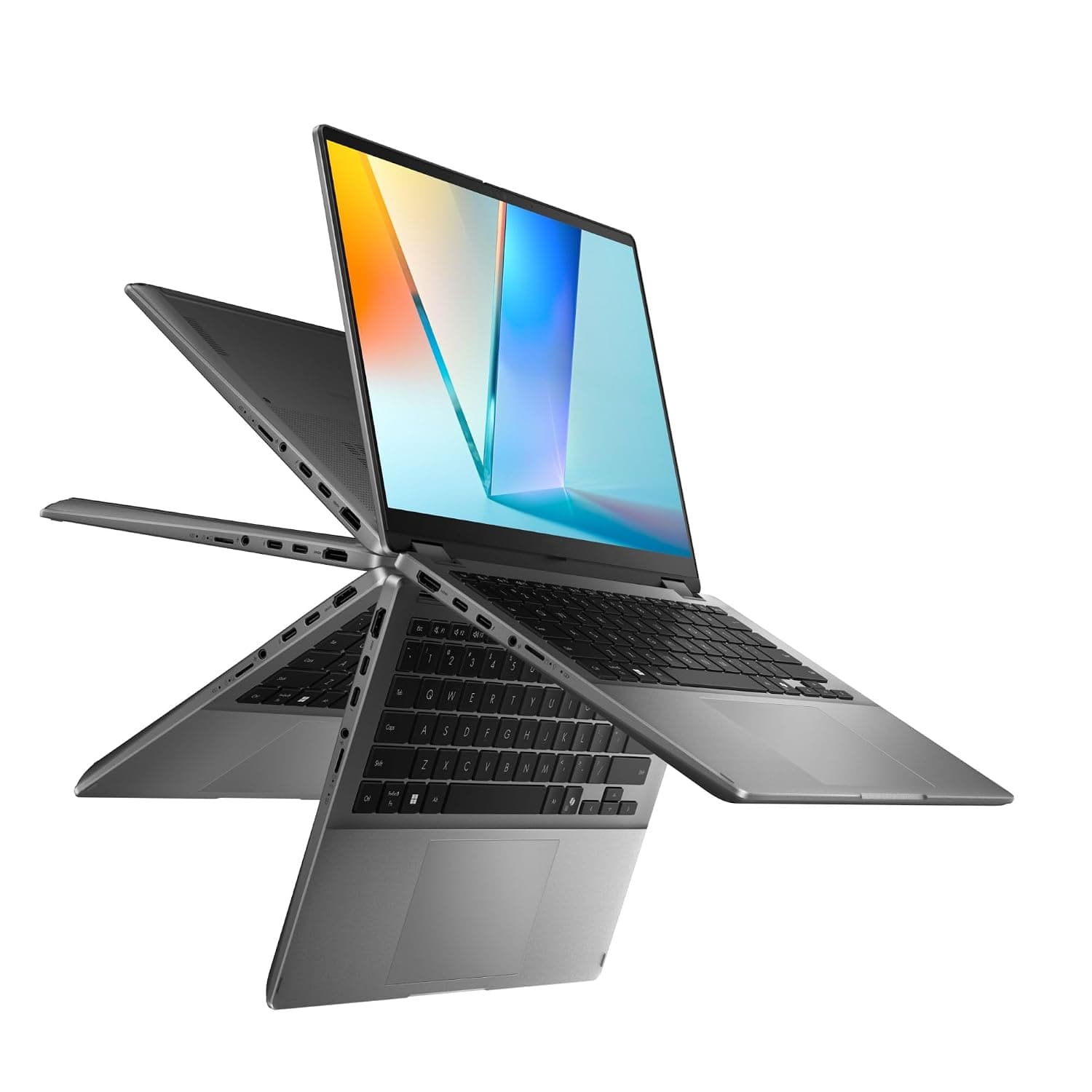 SIMPLETEK - Convertible PC 14" OLED Touch Ultra 5 16GB 512GB Win 11 | 2-in-1 Convertible PC, Touchscreen, OLED, NPU AI, LPDDR5X, PCIe 4.0 SSD, Wi-Fi 7, Backlit Keyboard, Thunderbolt 4