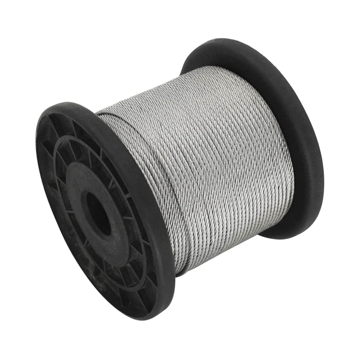 Fawoonu 304 Stainless Steel Wire Rope Cable with 30pcs Aluminum Clamps Loops 328FT String Light Cable 7 * 7 Strand Core 110Mpa Breaking Strength for Outdoor Yard Garden
