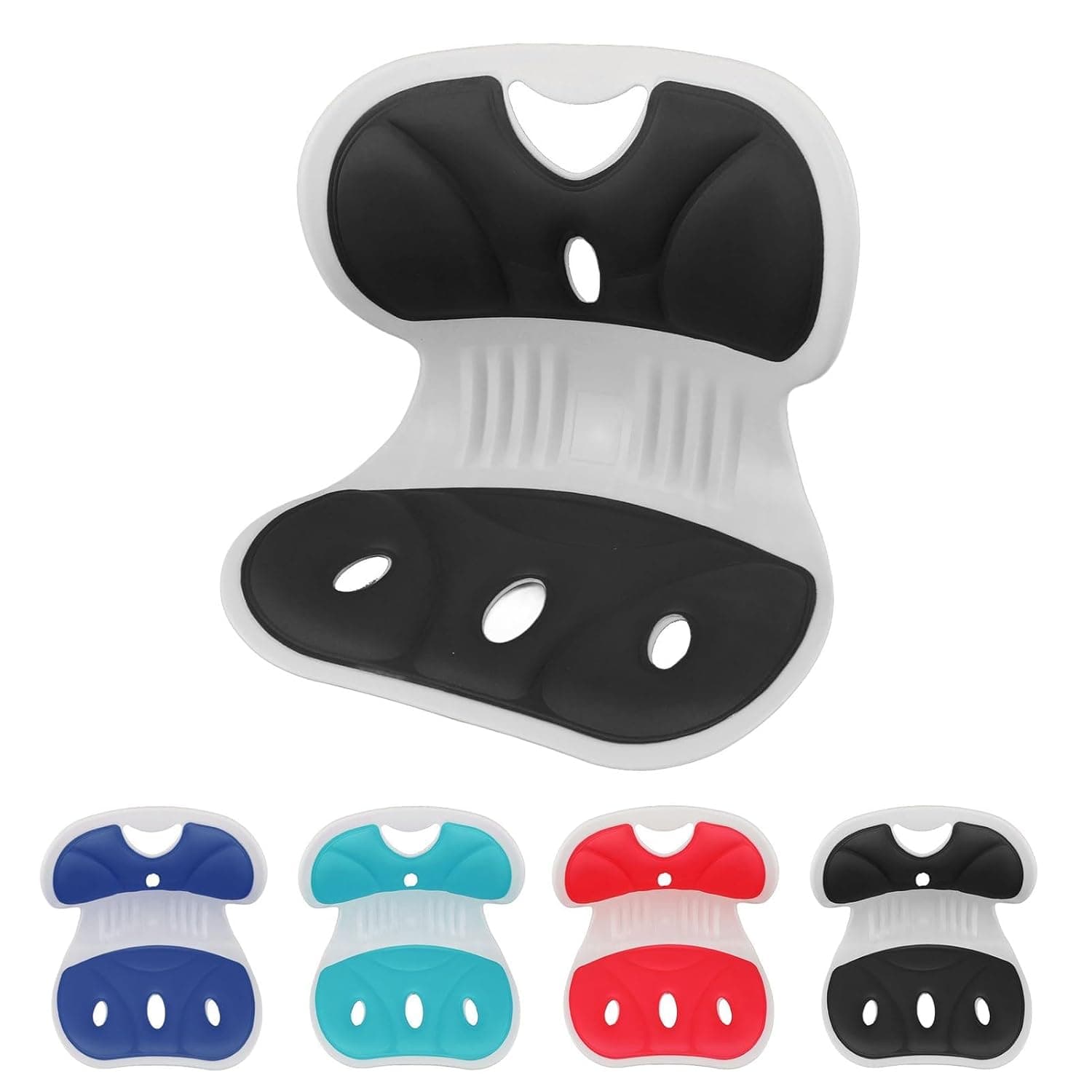 Ergonomic Chair Back Support, Office Chair Cushion, Lumbar Back Support For Chair, Portable Lumbar Support Posture Corrector, Car Seat Cushion Petal Shape Waist Protection Chair (Black)