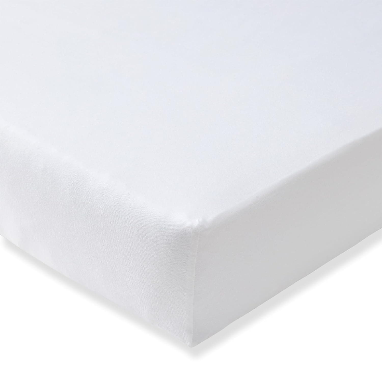 Burt's Bees Baby - Fitted Crib Sheet, Solid Color, 100% Organic Cotton Crib Sheet for Standard Crib and Toddler Mattresses (Cloud White) | A nursery essential crib sheet with 360º elastic that prevents sheets from creeping up on the mattress