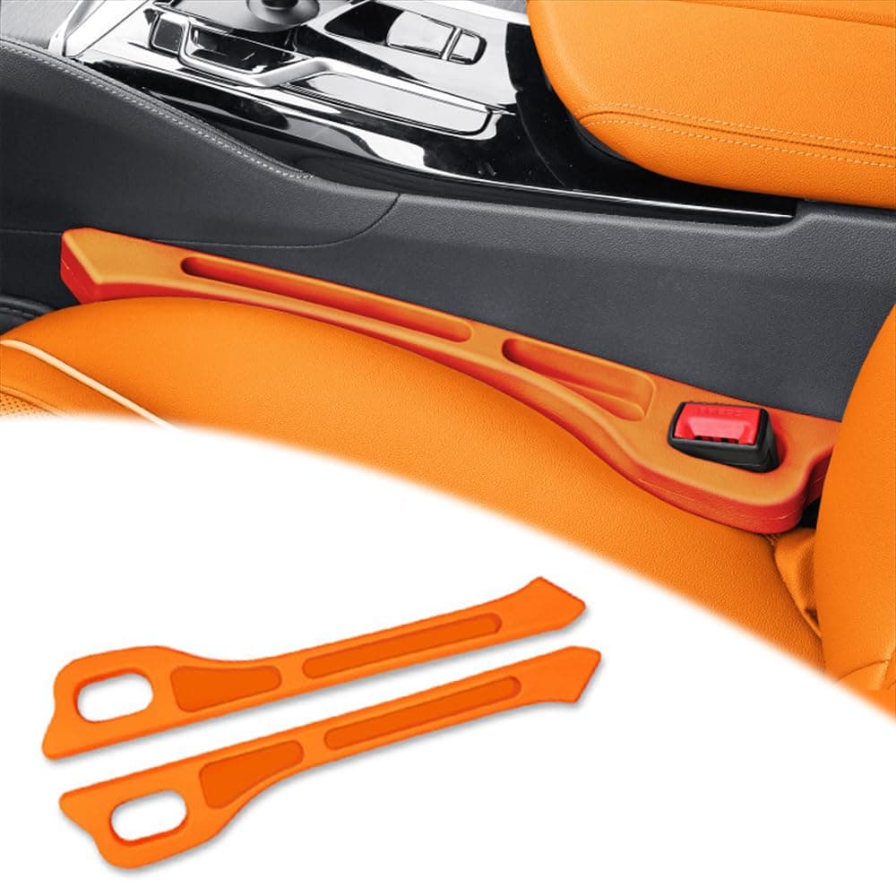 2 Pcs Car Seat Gap Filler Organiser for Toyota Rav4 2005-2020 2021 2022 2023 2024 2025, Vehicle Mounted Gap Leak Proof Filling Strip Seat Side Gap Filler Seat Gap Plug Strip,D/Orange