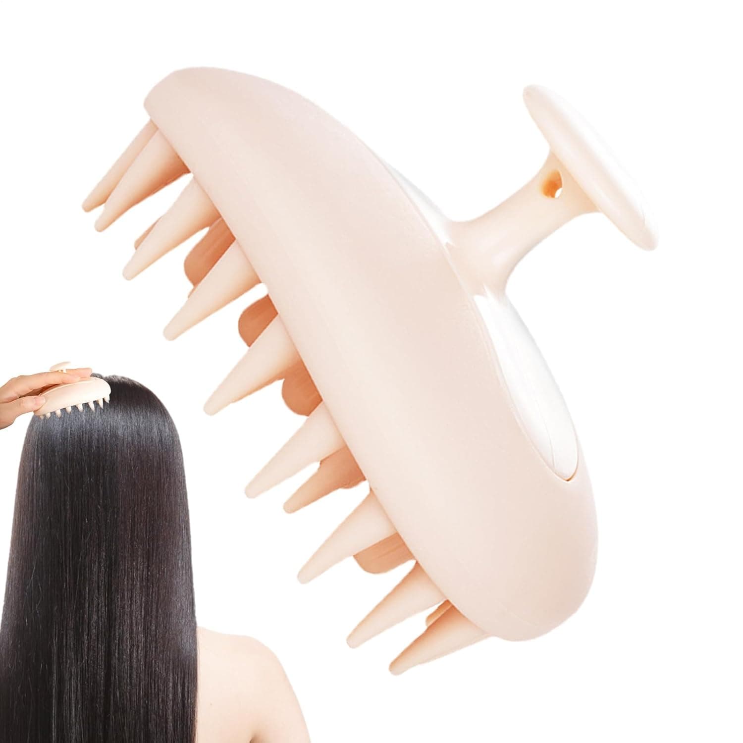 اداة تحفيز لتدليك فروة الراس من السيليكون | مدلك فروة الراس | للجدائل القصيرة والمتوسطة للاستحمام في الاماكن المغلقة والمنزل والفندق والسفر