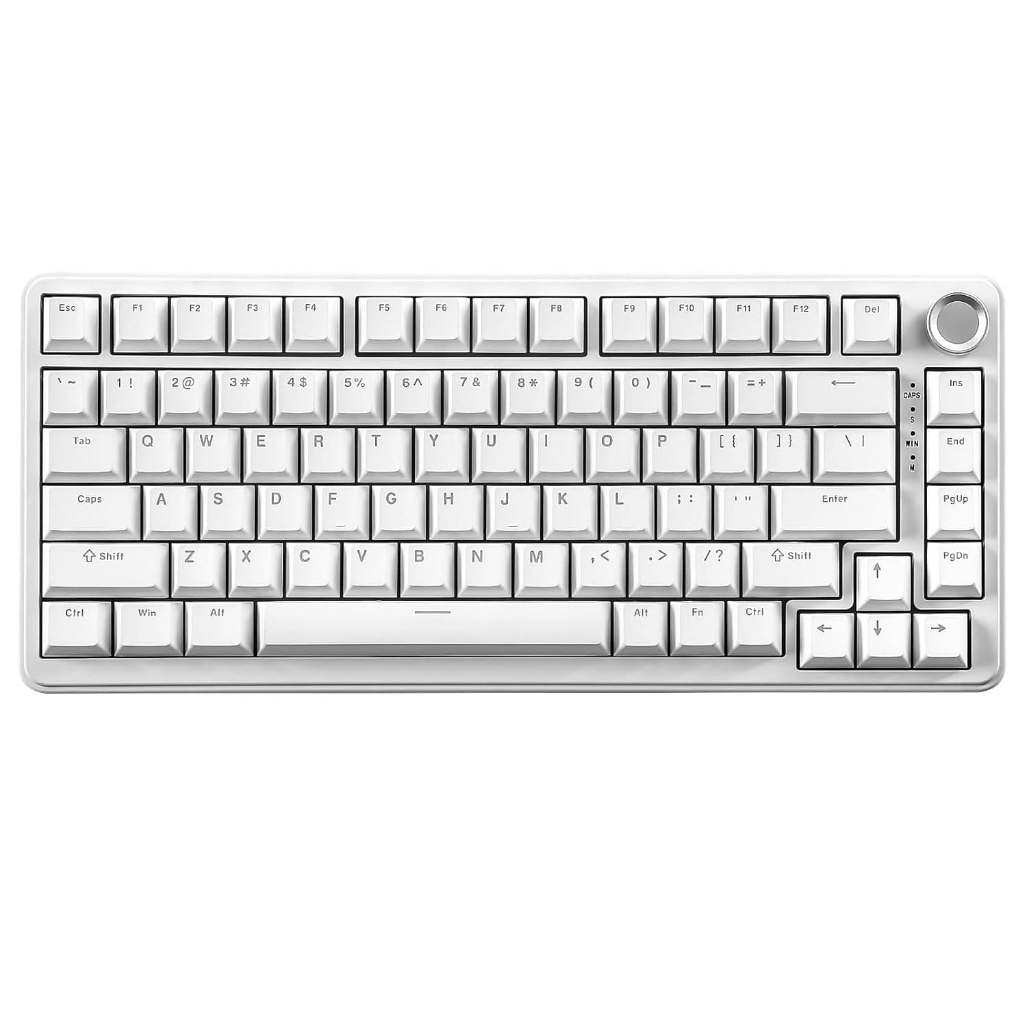 يونزيل كيبورد ميكانيكي B75 قابل للتبديل السريع بنسبة 75% مع مقبض العاب باضاءة خلفية RGB اغطية مفاتيح بي تي مزدوجة اللقطة ملف شيري ويندوز / ماك ابيض مفتاح لمس رمادي ازرق USB-C