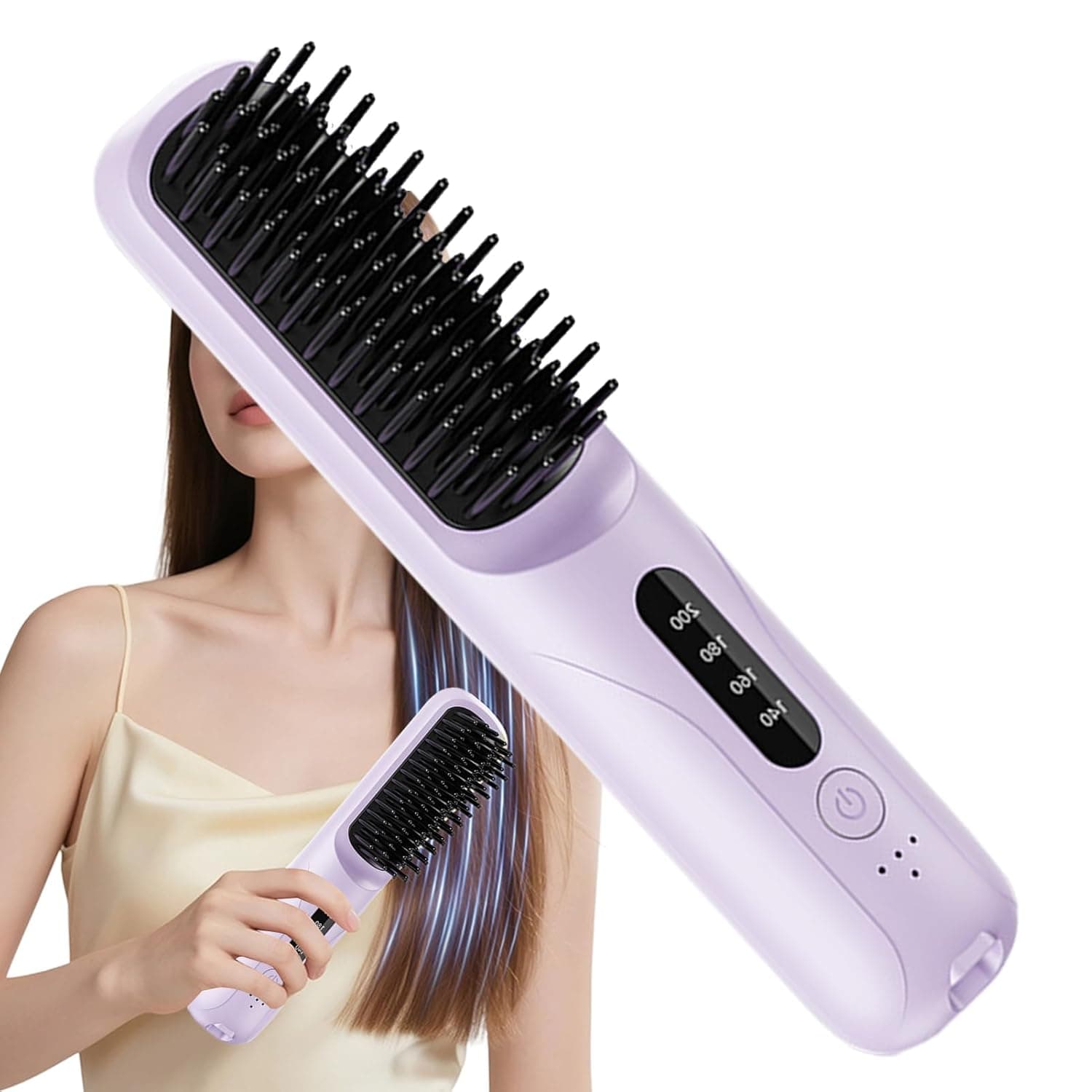 Cordless Hair Straightener, Hair Styling Straightening Tool, Negative Ionic Straightener Brush, for Home Apartment Salon Travel Business Trips Women Men