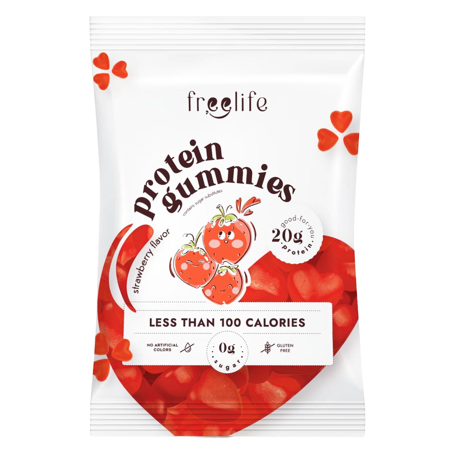 Free Life Protein Gummies Strawberry 32 g