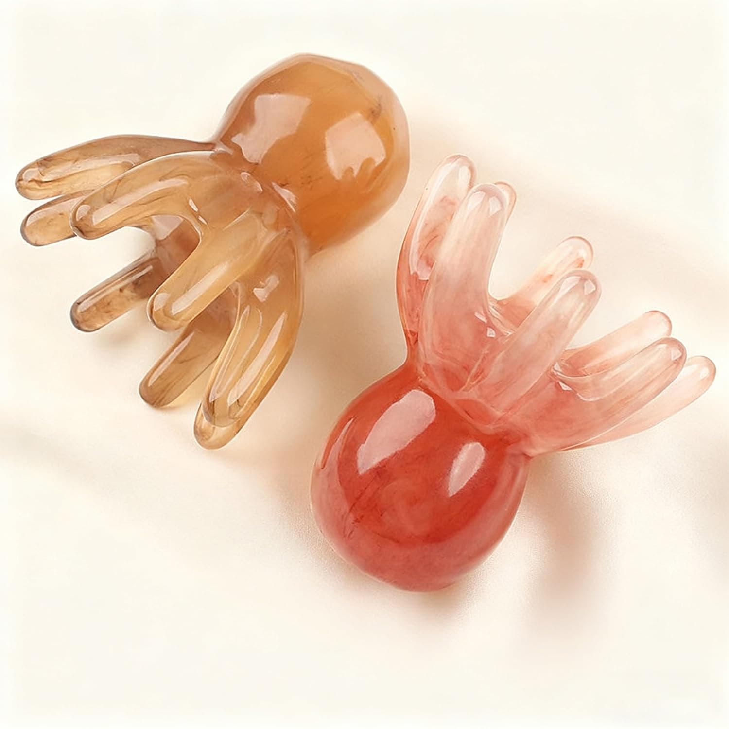 2 Pack Octopus Head Massager, Comb Stress Relief Point Massage,Comb Head Massage Tools, Pink Acupressure Massager Scalp for Deep Relaxation