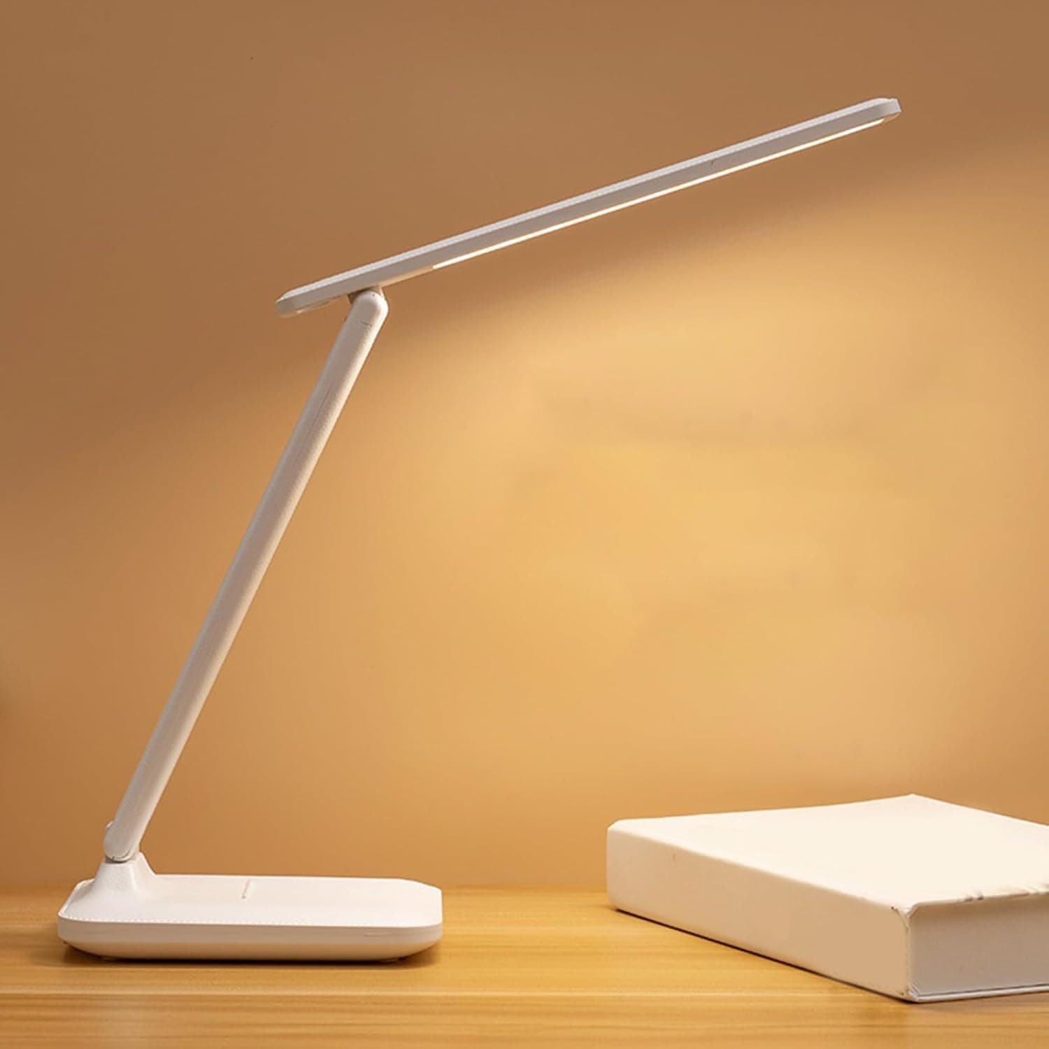 LEFAFA LED Desk Lamp - Reading Lamp, Eye-Care Lamp, Touch-Control Dimming And Color Adjustable, Suitable For Desk, Study, Bedside, Office Lighting, Comes With Usb Charging Cable.
