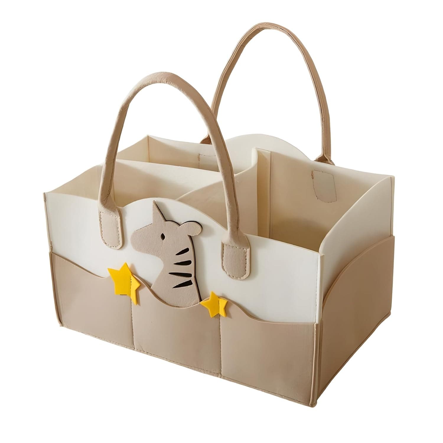 Diaper Caddy Organizer, Collapsible Baby Storage Bag with Removable Dividers, Large Capacity Portable Nursery Organizer for Changing Table Car Travel
