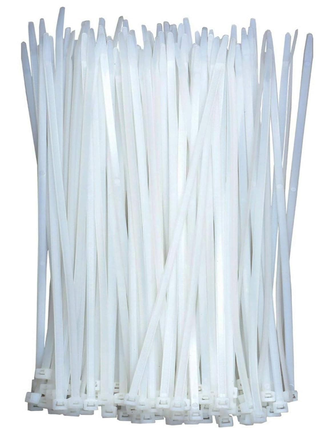 SHOWAY 250Mm Cable Ties White (100 Pack), Wire Ties With 18Kg Tensile Strength, Self-Locking Heavy Duty Nylon Plastic Zip Wraps For Office, HoUSehold And Outdoor