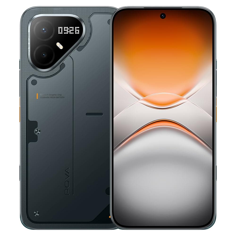 TECNO Pova 8 Pro 5G Smartphone, 12GB RAM + 256GB ROM, 6.78" + 144Hz HyperLux AMOLED Display, NFC, 50MP OIS + 8MP Ultra-wide, Dimensity 7400 Ultimate 5G, 6500mAh Battery, 45W - Graphite Black