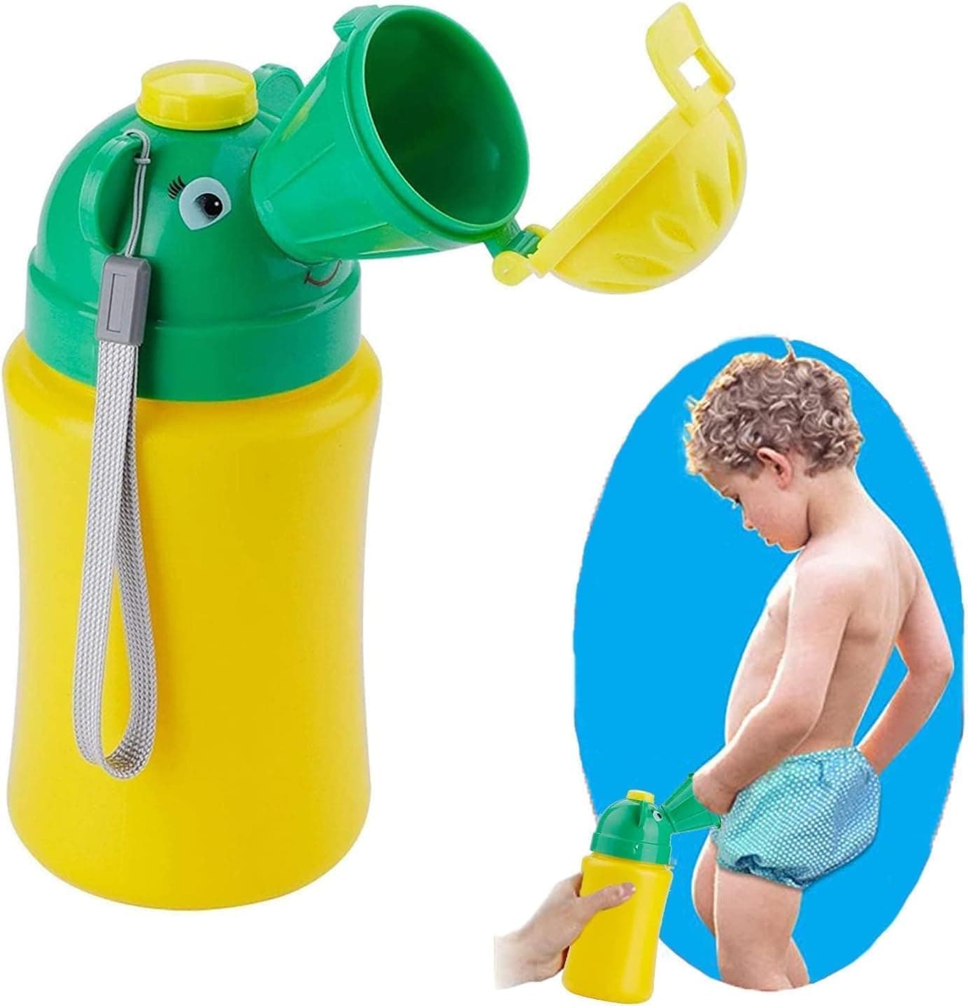 Aputue Pee Bottle for Kids, Reusable Portable Urinal, Leak-Proof Travel Potty with Easy-Grip Handle, Hygienic Non-Toxic Design, Quick Clean Solution for Car, Emergencies, Potty Training