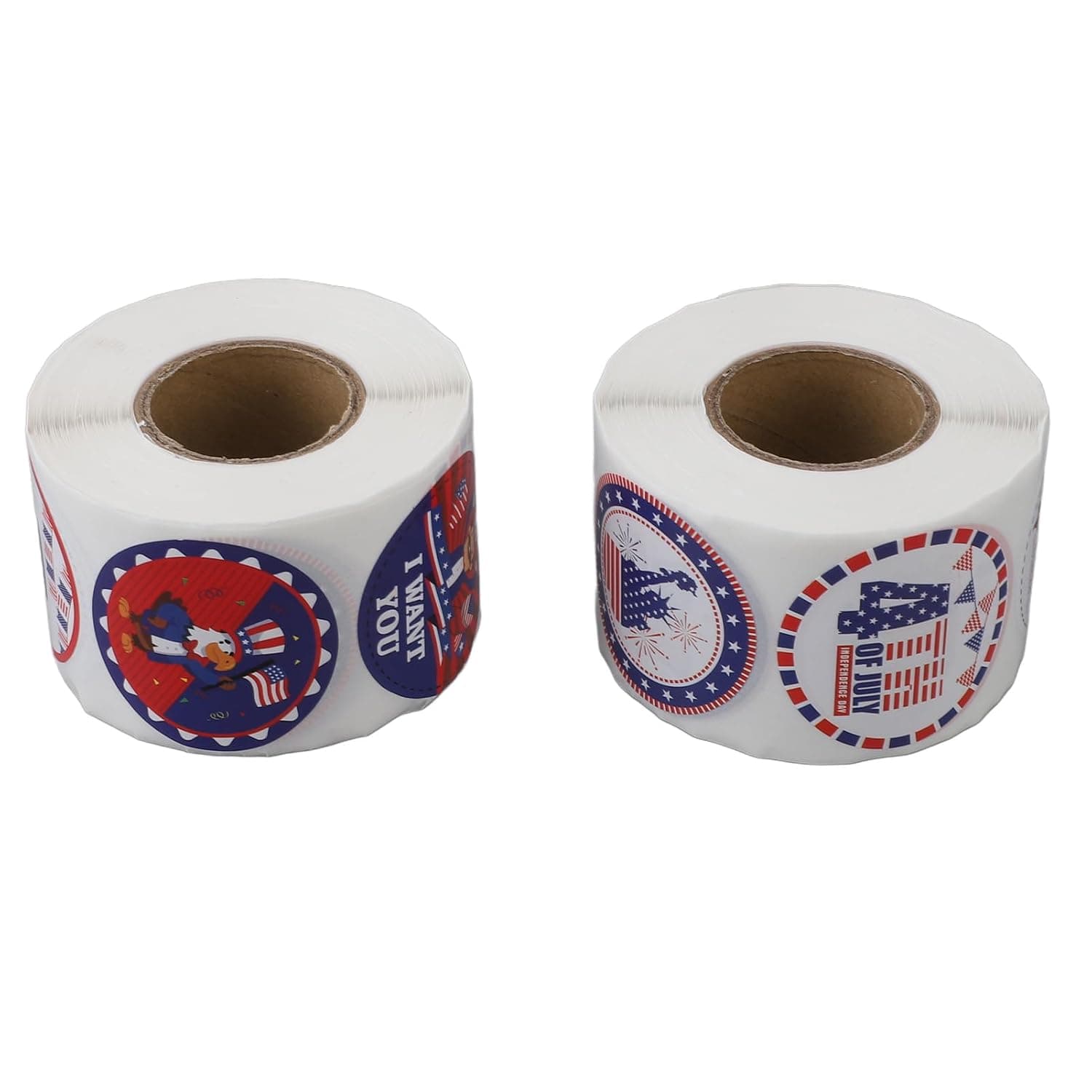2 Rolls Sticker Patriotic Theme Self Adhesive Sticker Round Cartoon Stickers for Gift Wrapping Envelope Sealing 1000 Dots