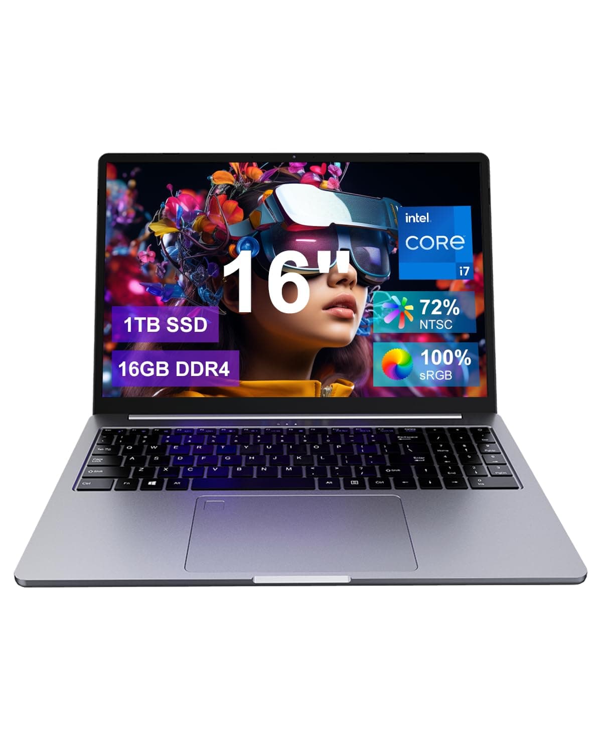 Ninkear N16 Pro Ultra Slim Laptop - Core i7 12700H - 16GB DDR4 - 1TB SSD, 16" Ultra Large Display - 2.5K - WiFi 6 and BT 5.2 - Stable Wi-Fi Connection for Work, Meeting and