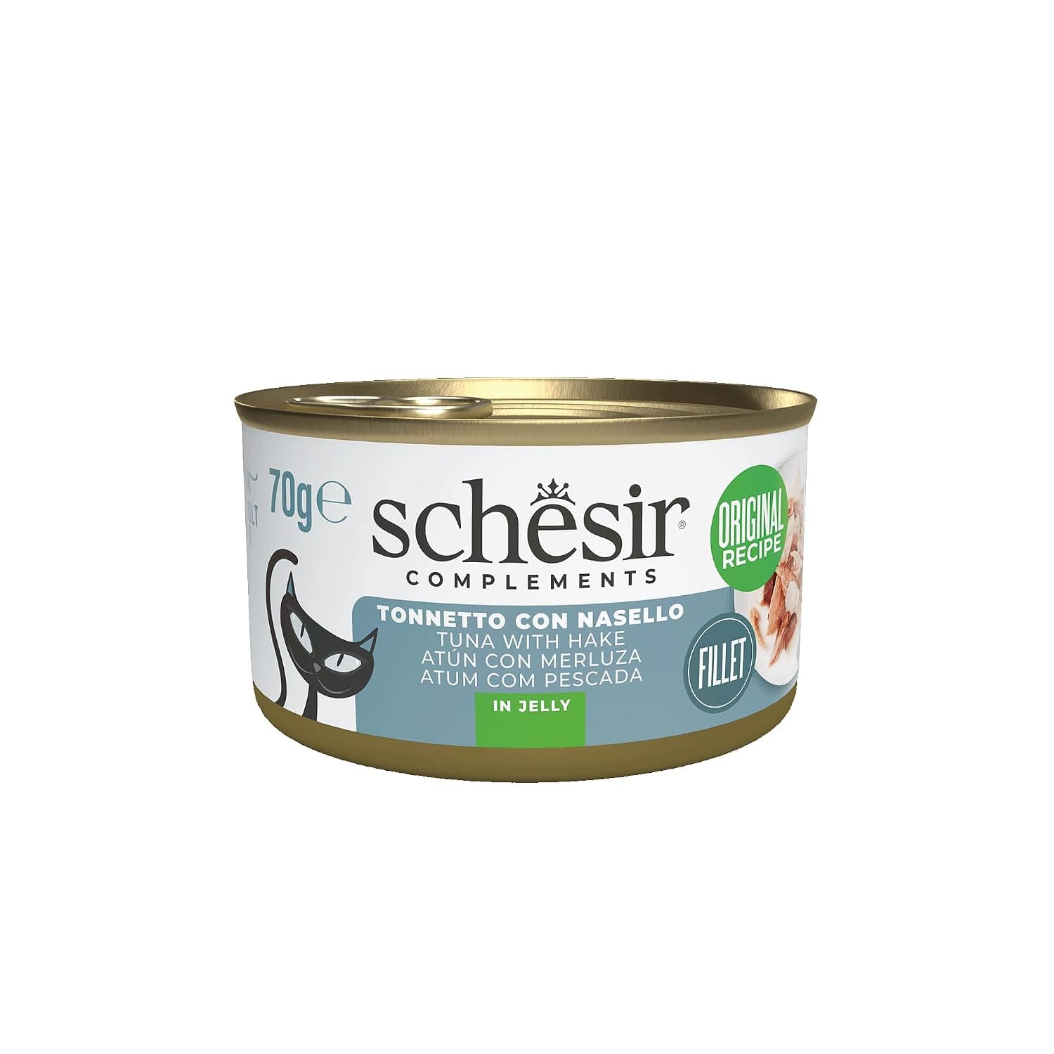 Schesir Complements Wet Cat Tuna Hake in Jelly Can 12x70g