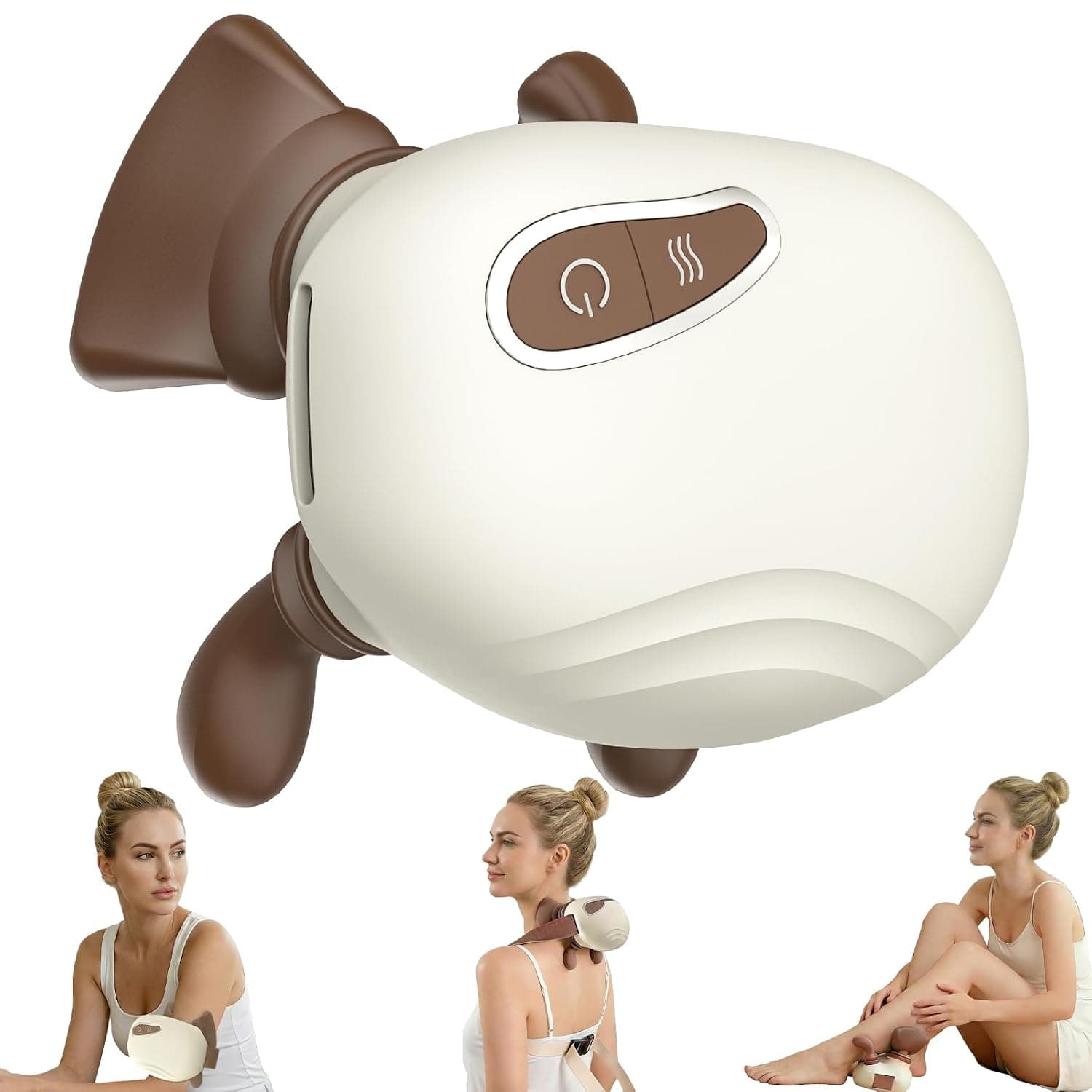4D Wireless Neck Shoulder Massager, Bionic Hands Deep Tissue Massage, Portable Electric Kneading Shiatsu Back Massager, 3 Relax Massage Modes, for Body Relief, Gifts