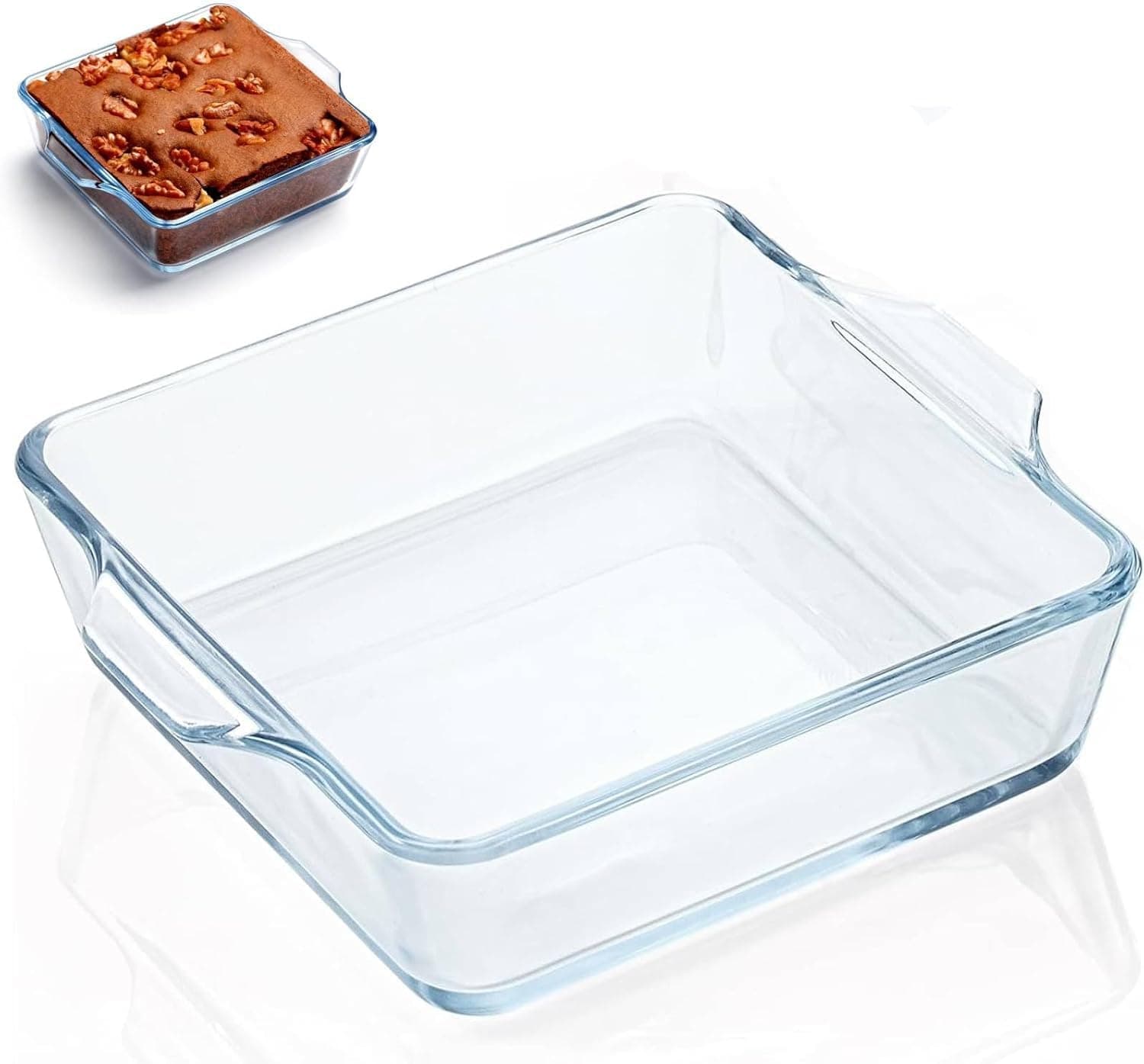 Square Glass Baking Dish for Individual Portions, Mini Casserole Pan for Oven, Microwave, and Air Fryer Meal Prep
