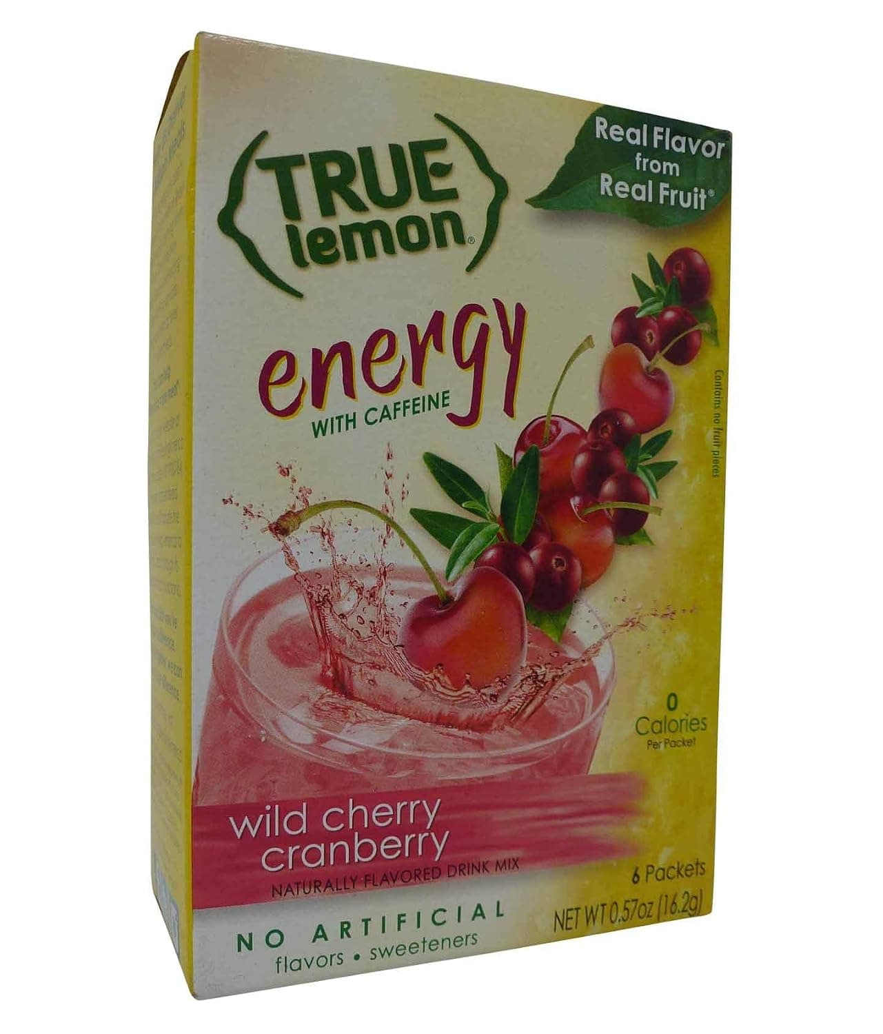 True Citrus True Lemon, Energy Wild Cherry Cranberry Drink (16.2g, 0.57oz) Pack of 6