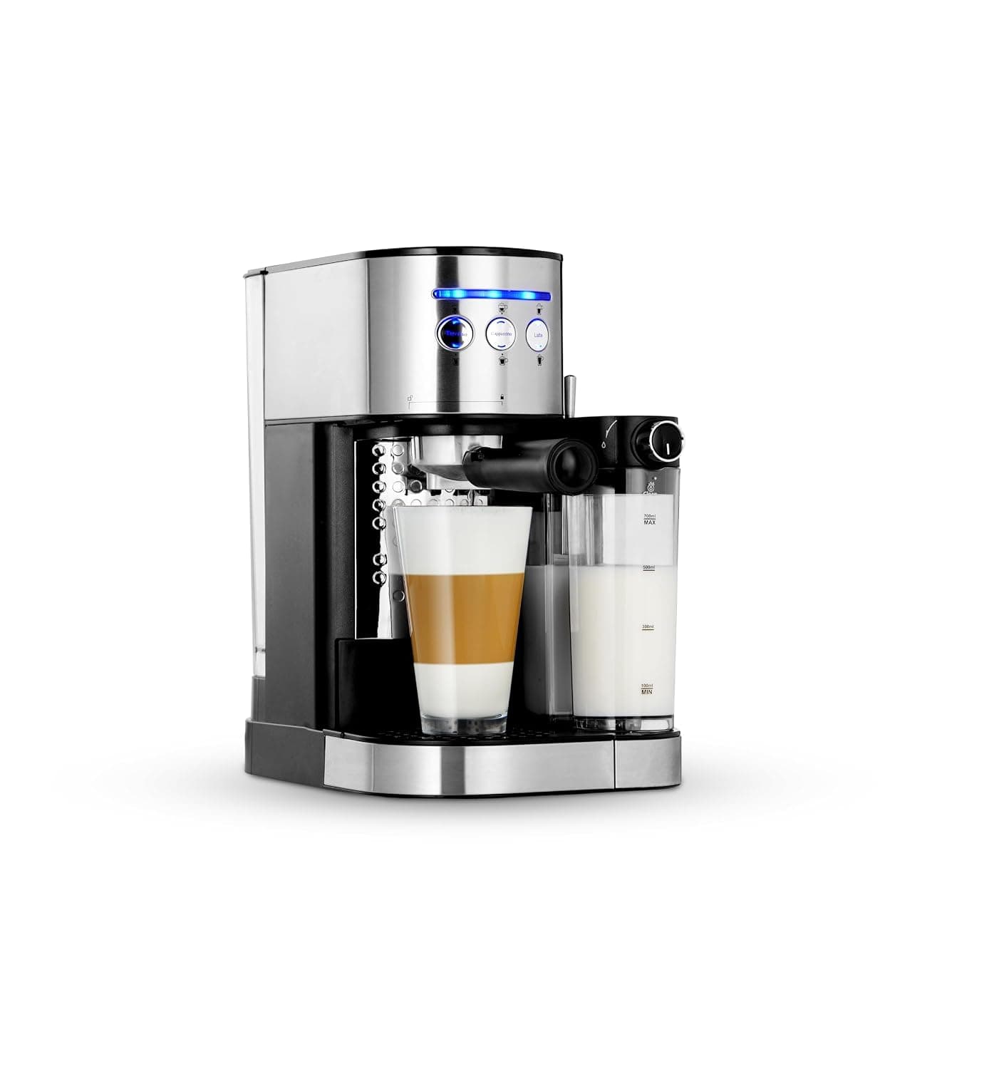 ALSAIF 1.2Liter 1470W Electric Coffee Maker Espresso, Cappuccino, and Latte with milk, Capsule coffee machine with milk frothing function,, Black E03429 2 Years warranty