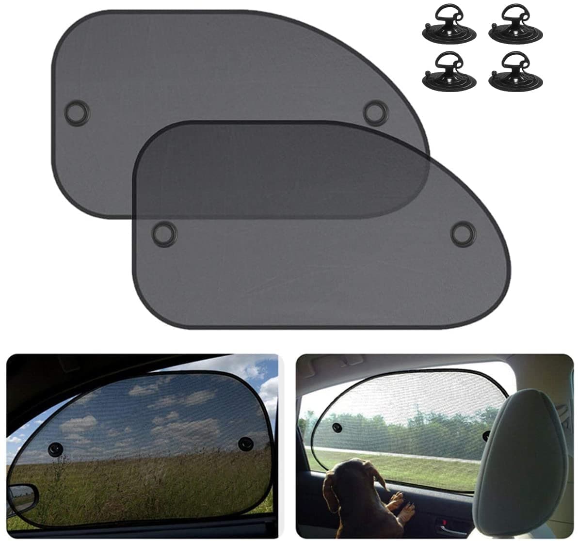 Car Window Sunshades, Side Window Sunshades, Cling Sunshade, for Car Windows, Sun, Glare, and UV Rays Protection for Your Child - Baby Side Window Car Sun Shades, 2 Pack (Universal)