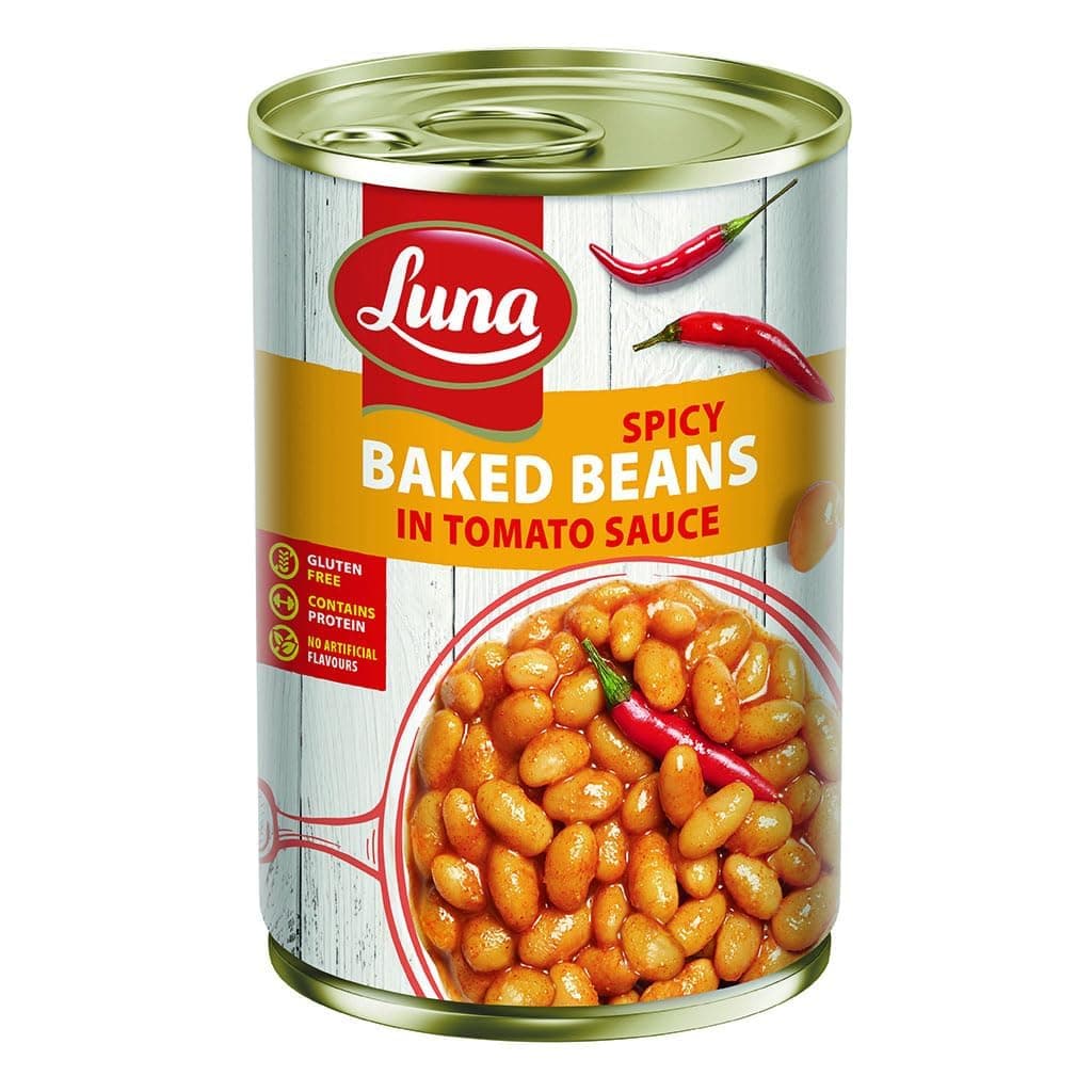 Luna Baked Beans In Tomato Spicy, 380 g