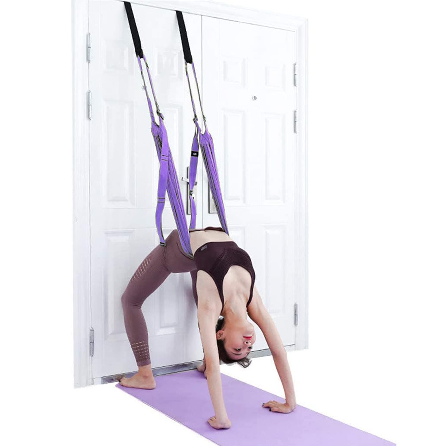 Yoga Fitness Stretching Strap, Adjustable Leg Stretcher Back Bend Assist Trainer, Improve Leg Waist Back Flexibility Home Gym Equipment for Rehab Pilates Ballet Cheerleading Splits Gymnastics