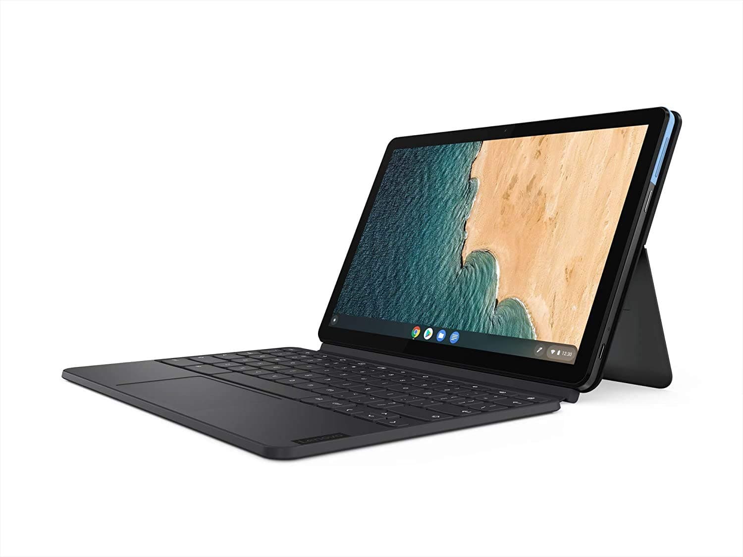 Lenovo Chromebook Duet, 2-in-1, 10.1" WUXGA (1920 x 1200) Display, MediaTek Helio P60T, 4GB LPDDR4X RAM, 128GB eMCP SSD, Integrated ARM G72 MP3 Graphics, Chrome OS, ZA6F0031US, Ice Blue + Iron Grey