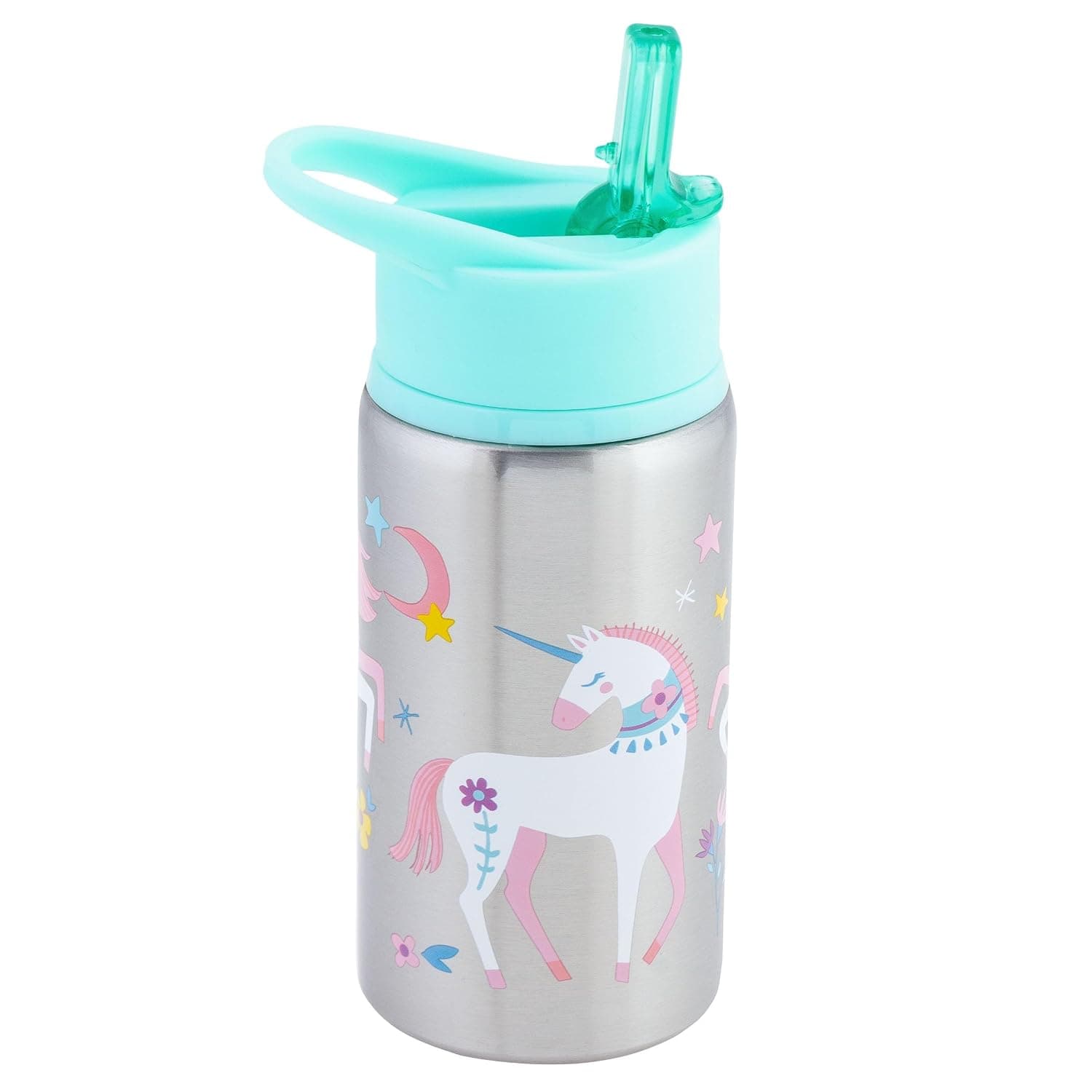 Stephen Joseph Stainless Steel Water Bottle, Unicorn | Straw Lid, Reusable Tumbler, Insulated