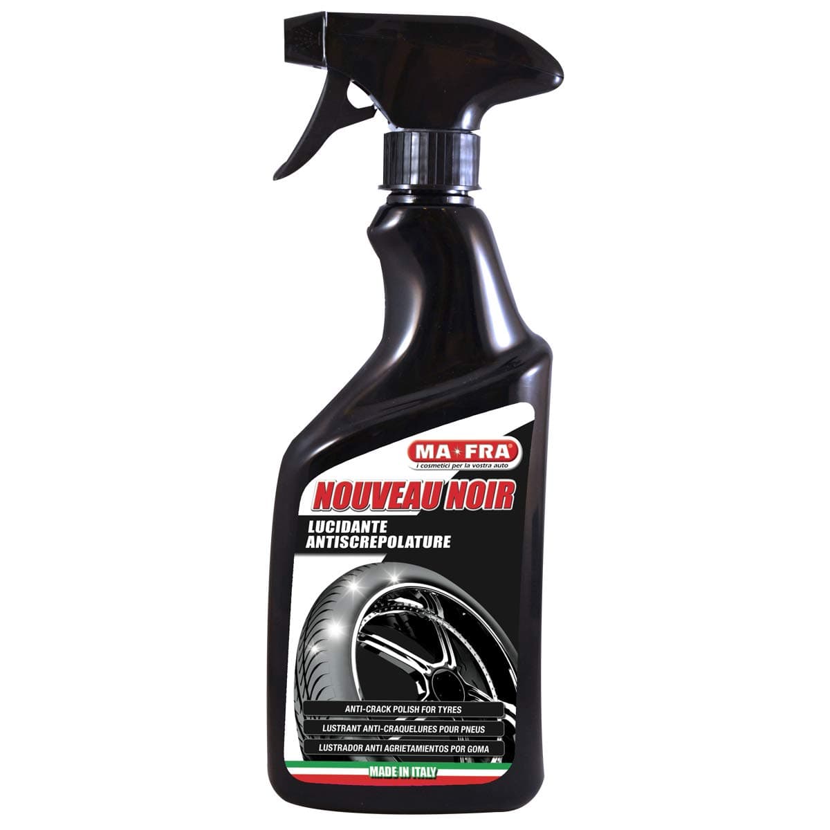 Mafra, Nouveau Noir Car Tyres, Black, Protective Polish, Renewal Tyre Colour, Retains Elasticity and Shine, Protects Against Cracking, Natural and Durable Finish, Size 500 ml