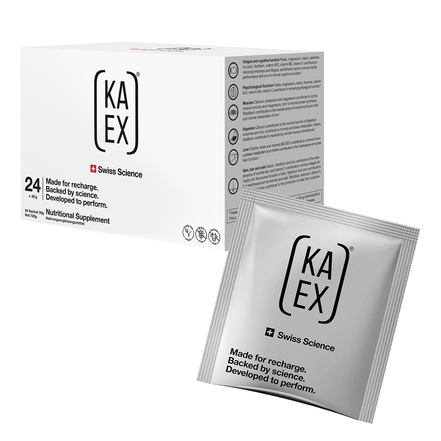 KA-EX | Cortisol-Stress-Reducer | Ashwagandha Alternative | Phosphatidylserine, Choline, L-Glutamine, L-Tryptophan, Riboflavin | Vegan, Low-Calorie, Gluten-Free