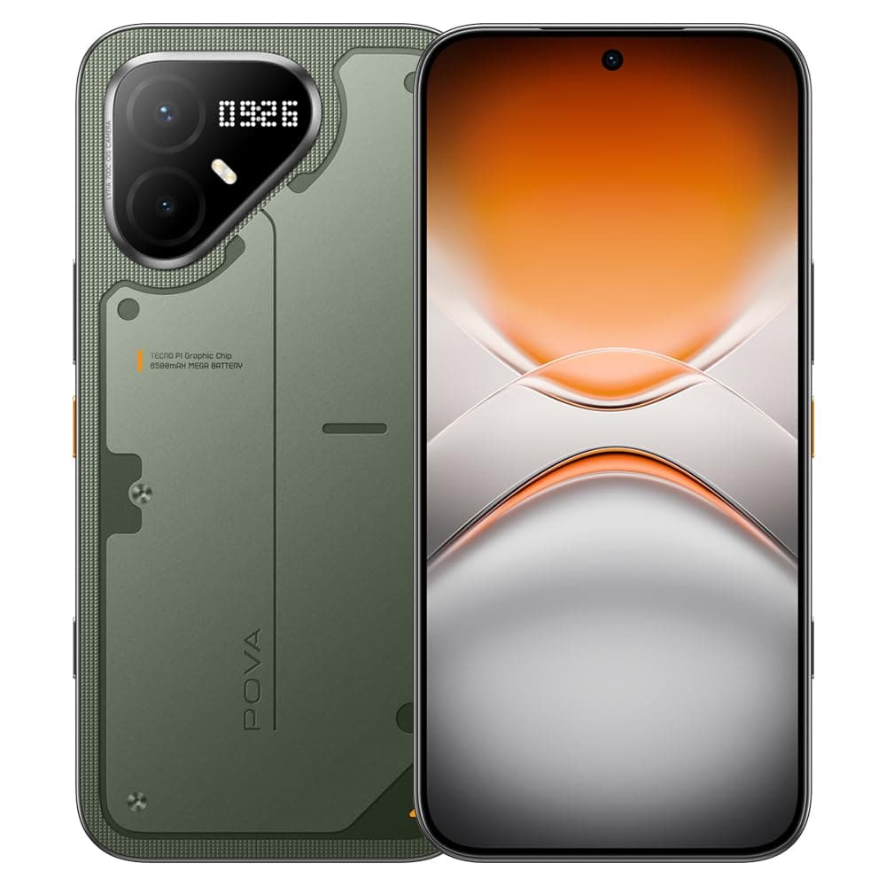TECNO Pova 8 Pro 5G Smartphone, 12GB RAM + 256GB ROM, 6.78" + 144Hz HyperLux AMOLED Display, NFC, 50MP OIS + 8MP Ultra-wide, Dimensity 7400 Ultimate 5G, 6500mAh Battery, 45W - Tundra Green
