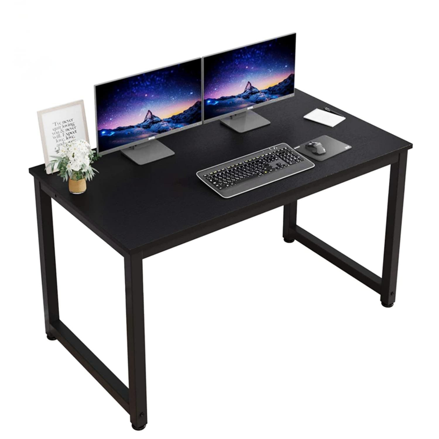SKY-TOUCH Computer Desk 120 * 60cm, Study Writing Desk Computer Laptop Table Office Desk Easy Assembly, Computer Desk Modern Simple Style for Home, Office, Bedroom, Study