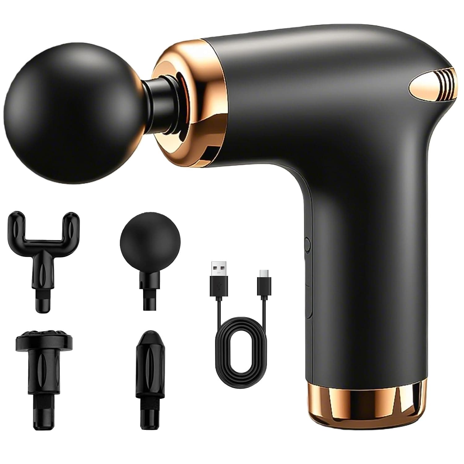 Massage Gun, Muscle Percussion Massager, Silent Electric Gun, 6 Speeds + 4 Massage Heads, Massage Gun for Shoulder Body and Back Relaxation (Black)