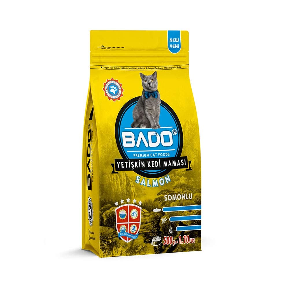 Bado Adult Dry Cat Food Salmon – Omega 3 & 6 for Hairball & Skin Health – 500g