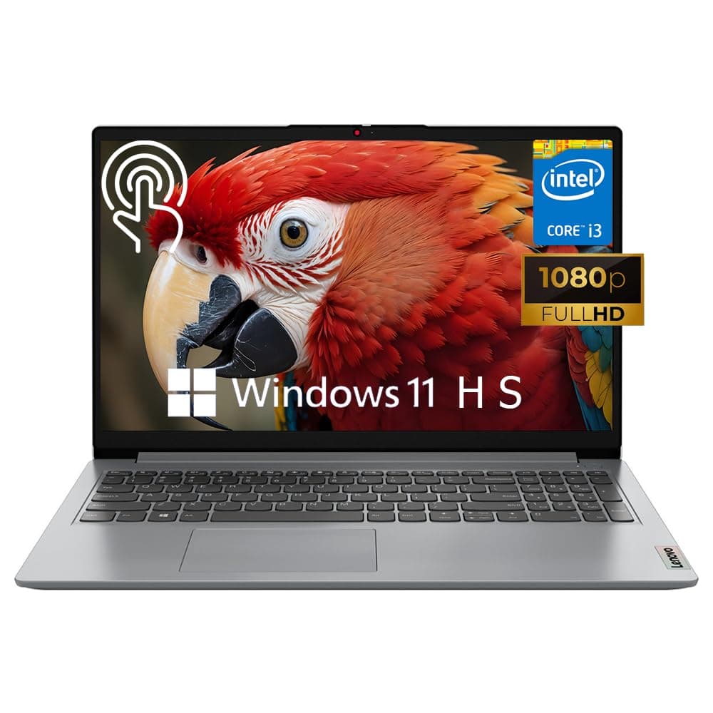 Lenovo Ideapad 1i 15.6" Touch Laptop, Intel Core i3-1215U, 15.6'' FHD Touchscreen Display, 8GB RAM, 256GB SSD, Intel UHD Graphics,Wi-Fi, HDMI, Windows 11 Home, Cloud Gray