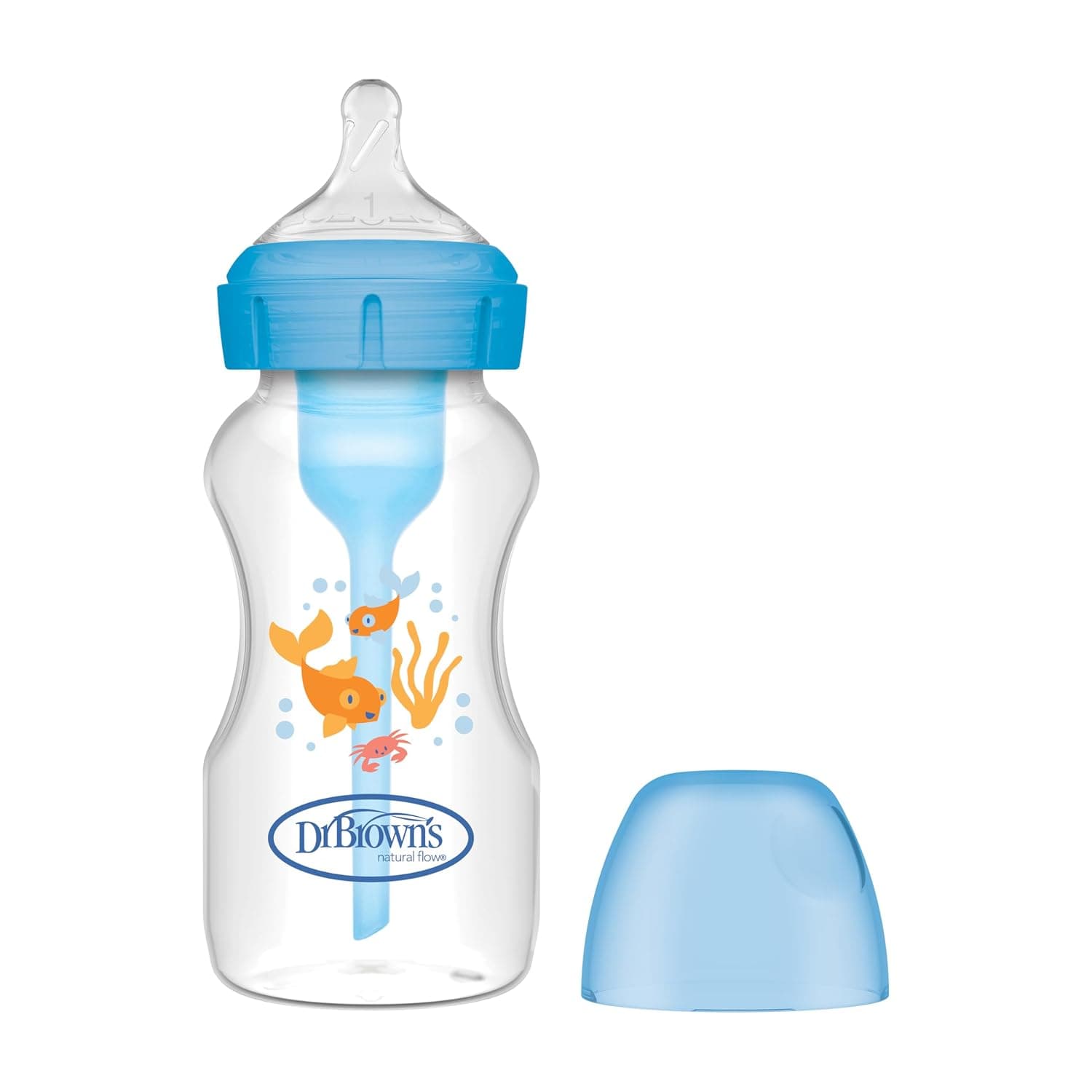 Dr. Brown's Anticolic Bottle Wide Mouth Options+ 270 ml Blue - Biberon Forest +0 Months