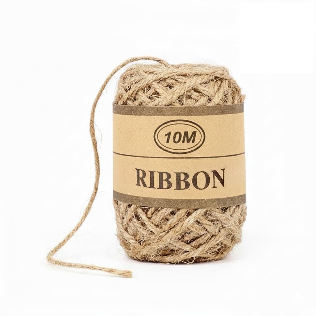 Taimi Natural Jute Ribbon 10M– Eco-Friendly Durable Twine for Gift Wrapping, Crafts, Flowers & Gardening