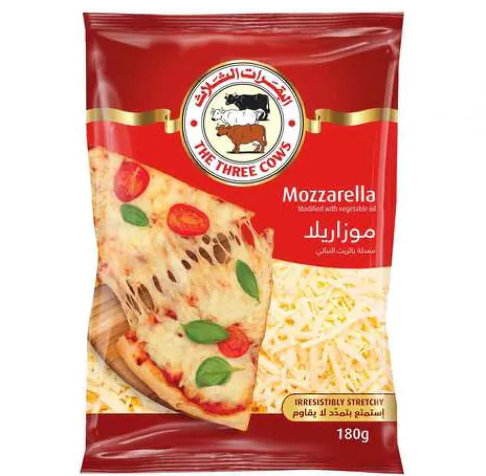 The Three Cows Mozzarella Pizza Cheese 180 g