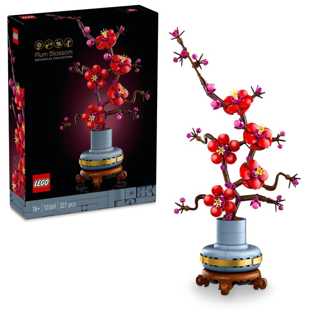 LEGO Botanicals Plum Blossom 10369 | Artificial Flowers, Buildable Flowerpot, Set for Adults, Home Office Display, Gift for Women & Men, 327 Pieces
