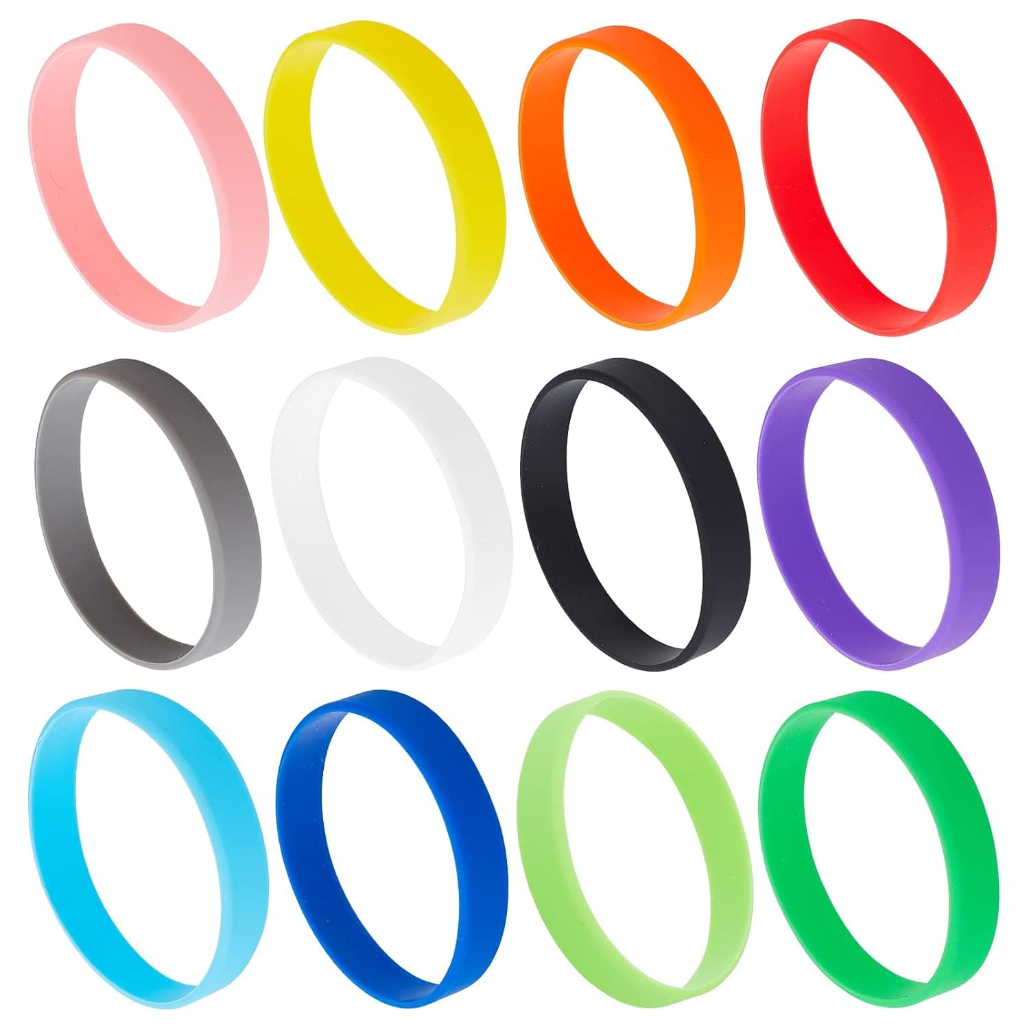 GORGECRAFT 36PCS 12 Colors Mini Silicone Rubber 2-1/2 inch Elastic Rubber Wrapping Thick Strap Set for Wrapping Notebook Outdoor File Folders Office Home School Bank Gifts Packing