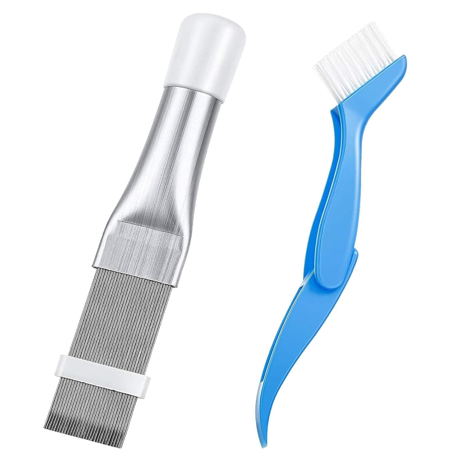 Air Conditioner Condenser Fin Comb Cleaner kit 2Pcs, Air Conditioner Fin Cleaner Brush Kit, Kitchen Appliances Coil Whisk Clean Brush Stainless Steel Metal Fin Comb, Evaporator Radiator Repair Tool