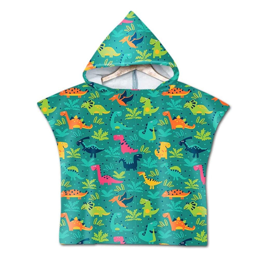 Odot Kids Hooded Towel Poncho, Original Children's Light Weight Microfiber Changing Robe hooded Boys and Girls Hooded Towelling Poncho Surf Wetsuit Changing (60x80cm,Forest)